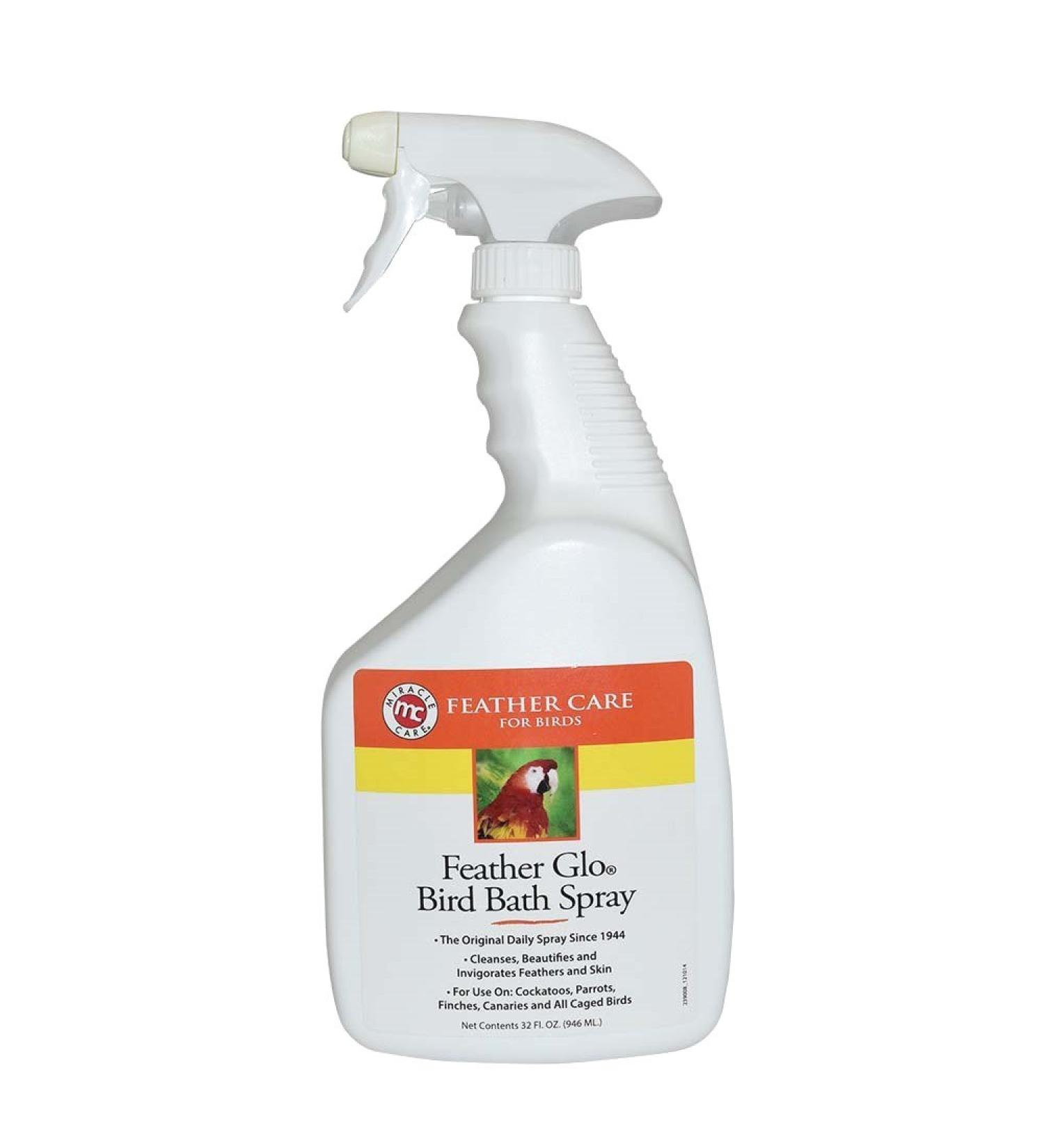 Miracle Care Feather Glo Bird Bath Spray 32 Oz. | Moisturizing Formula for Healthy Feathers - Buy Online on GoSupps.com