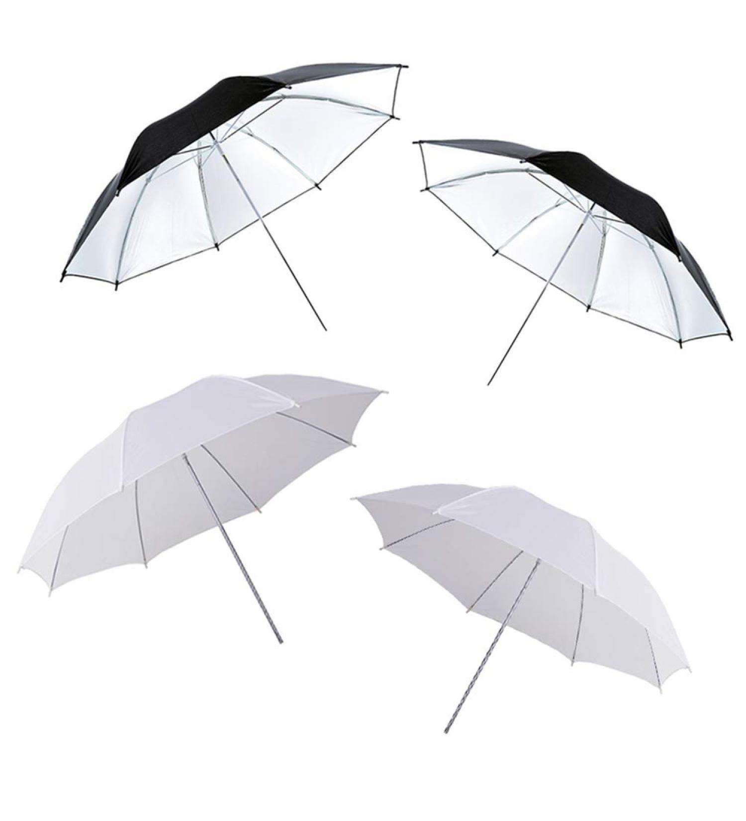 Photography Umbrella Lighting Kit - 4 Pack 33/84cm Soft White Translucent and Reflective Umbrellas for Studio Shooting - Photo and Video Lights - Buy Online on GoSupps.com