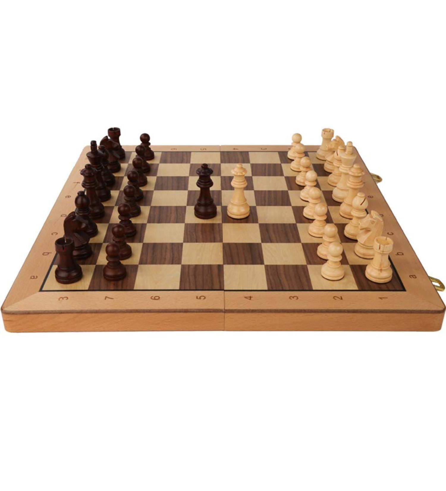 Chess Set 2 in 1 Portable Chess Set and Checkers Classic with Folding Wooden Chessboard and Storage Slots Board Game (Size : 42cm) (42cm) - Buy Online on GoSupps.com