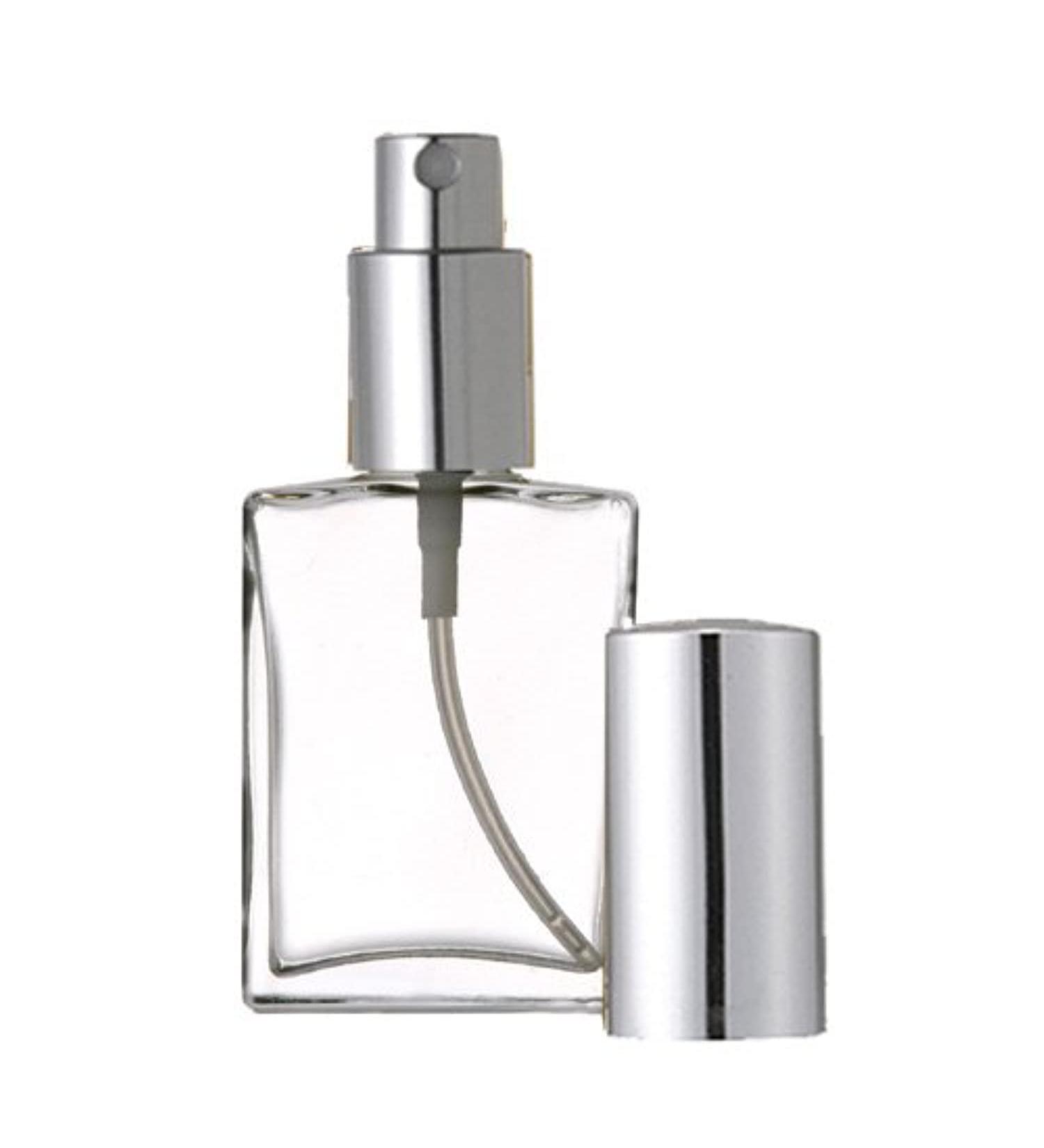 Grand Parfums 1 Oz Empty Perfume Atomizer - Flat Glass Bottle with Silver Sprayer | 30ml Fragrance Decanting Solution - Buy Online on GoSupps.com