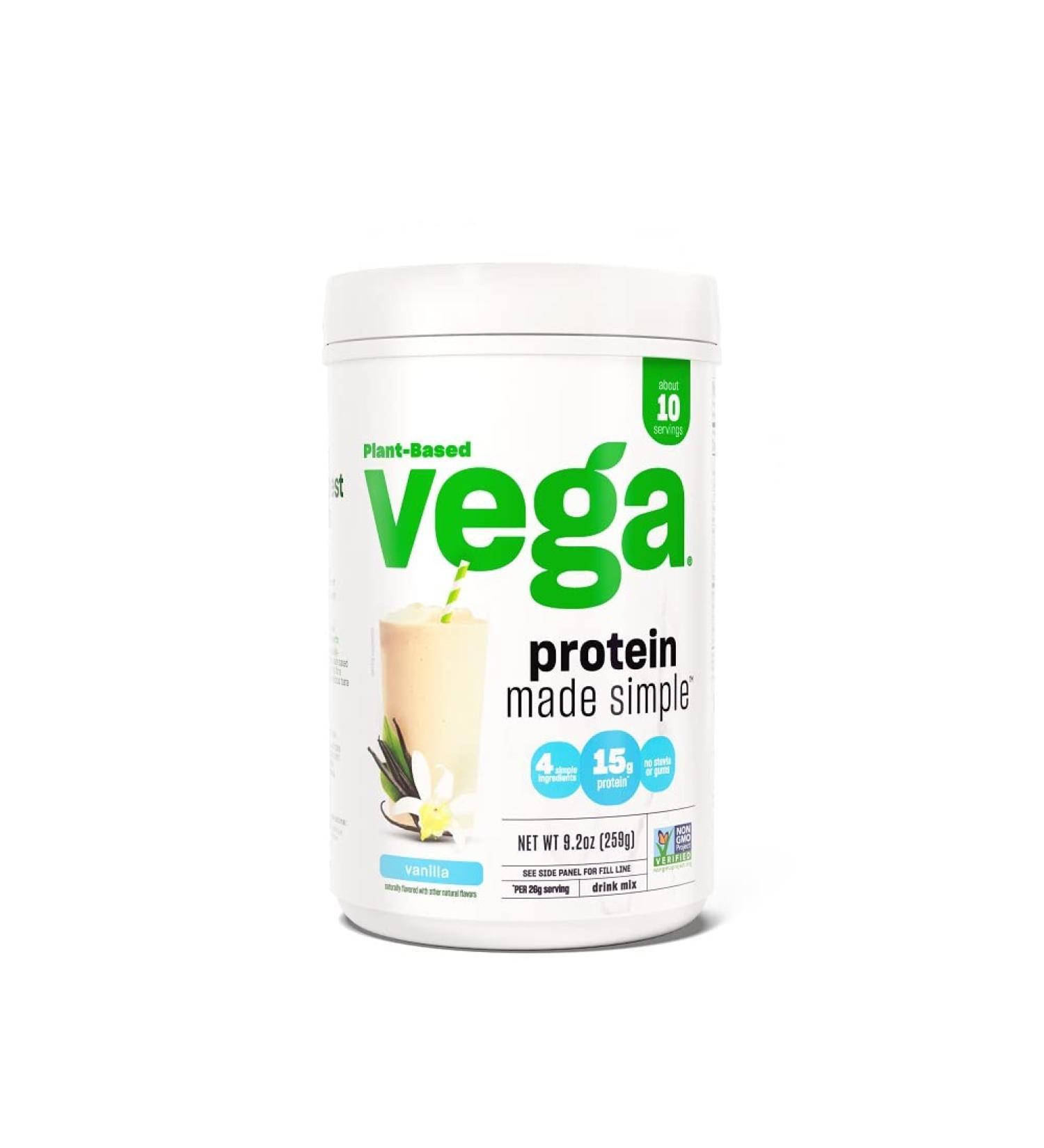 Vega Protein Made Simple Vanilla 10 Servings - Gluten-Free Vegan Pea Protein Powder for Men and Women - 9.2 Oz (Packaging May Vary) - Buy Online on GoSupps.com