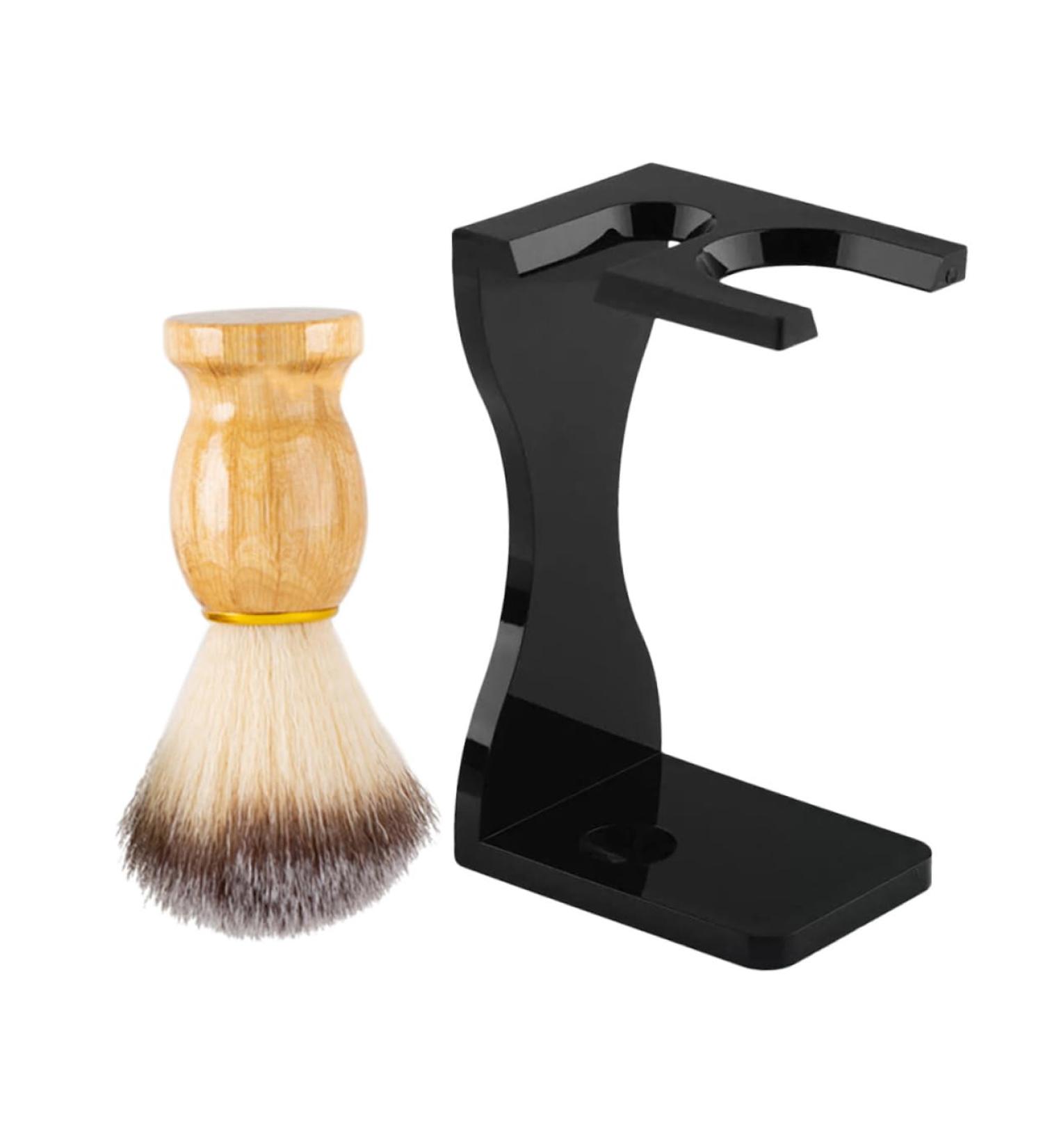 HEASOME Men's Shaving Set - Razor Soft Hairdressing Brush & Wood Holder - Perfect for Grooming & Facial Care - Buy Online on GoSupps.com