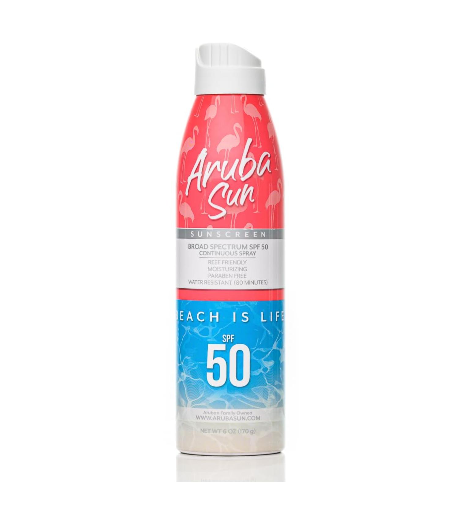 Buy SPF 50 Sunscreen Spray - Aruba Reef Compliant No Oxybenzone Water-Resistant Non-Greasy 6 oz - Broad Spectrum UVA/UVB Protection - Buy Online on GoSupps.com
