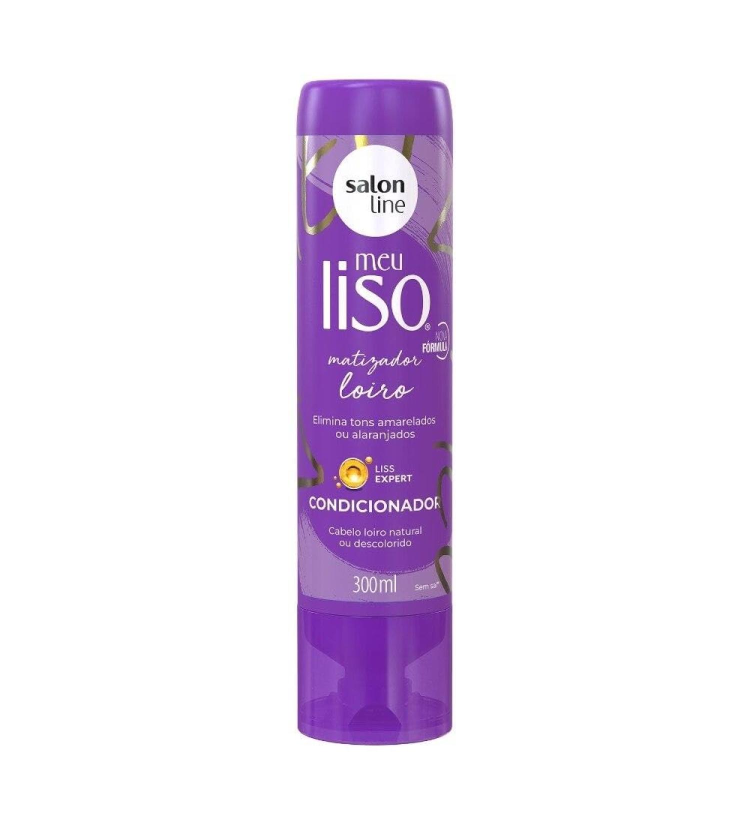 Salon Line Meu Liso Conditioner - #LoiroMatizado 300ml | Platinum Blond Brassiness Control for Beautiful Strands - Shop Internationally - Buy Online on GoSupps.com