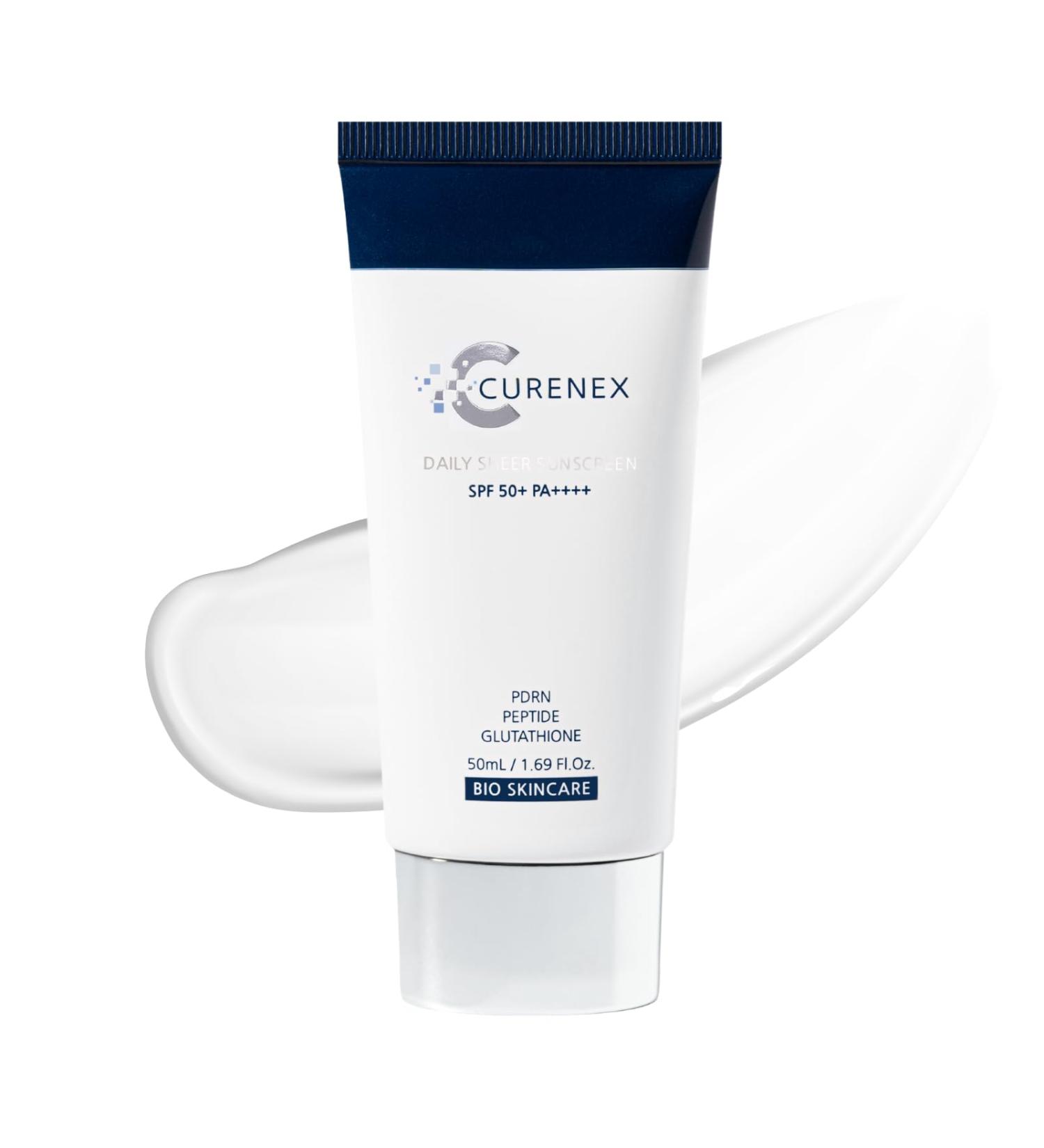 CURENEX Daily Sheer Sunscreen SPF50+ PA++++ provides comprehensive protection against UVA+UVB rays while revitalizing skin with PDRN and multi-peptide complex. (1.69 fl.oz.) - Buy Online on GoSupps.com