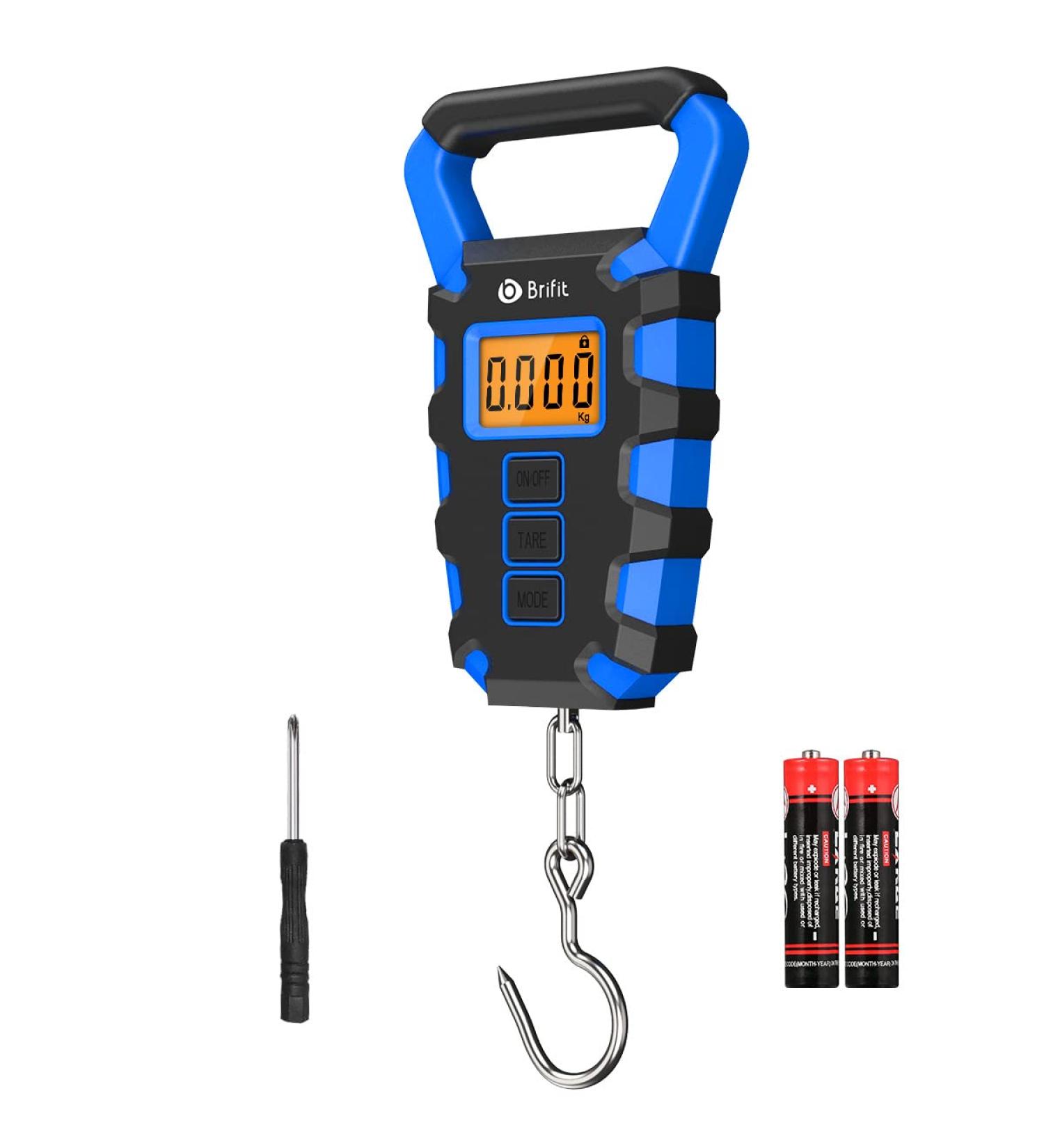 AMIR 110Lb/50kg Digital Luggage & Fishing Scale with Non-Slip Handle and Backlit Display - Buy Online on GoSupps.com