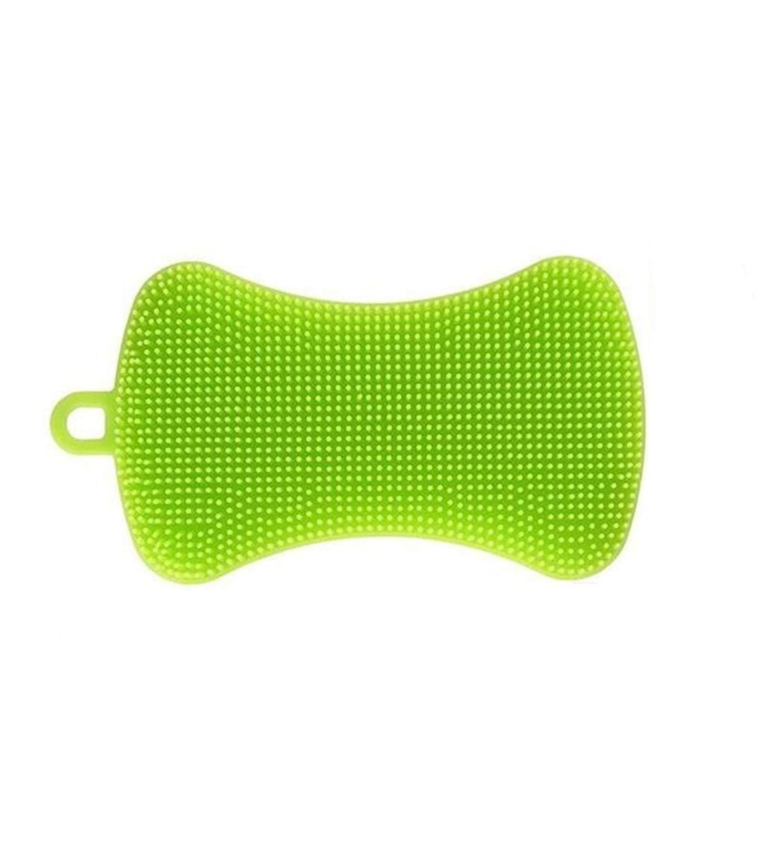 Silicone Sponge Kitchen Dish Cleaning Sponge Multi-purpose Scrubber Cleaning Pot Cleaning Brush Panda Bowl Fruit Vegetable Green - Buy Online on GoSupps.com
