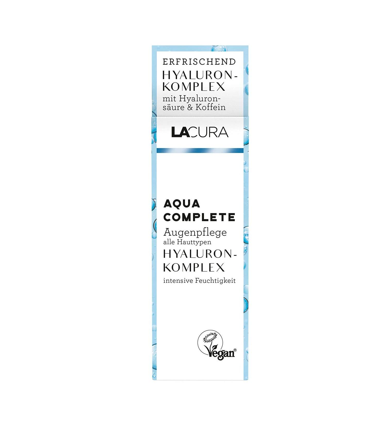 Lacura Aqua Complete eye care with hyaluronic acid and caffeine Contents: 15ml 1 piece