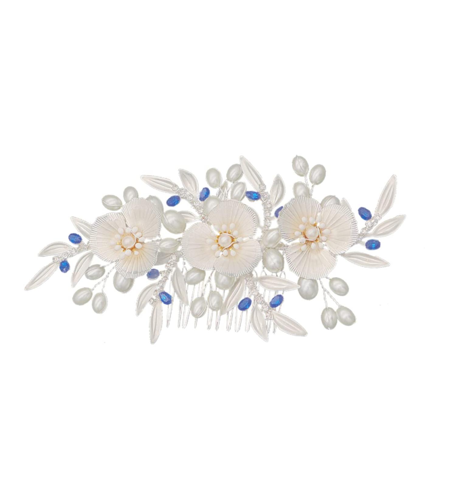 Angoily Bridal Hair Accessory Pearl Hair Comb Flower Bridal Comb Pearl Hair Pin Flower Hair Comb Pearl Headpiece Pearl Tiara Pearl Hair Clip Bride Hair up Wedding - Buy Online on GoSupps.com