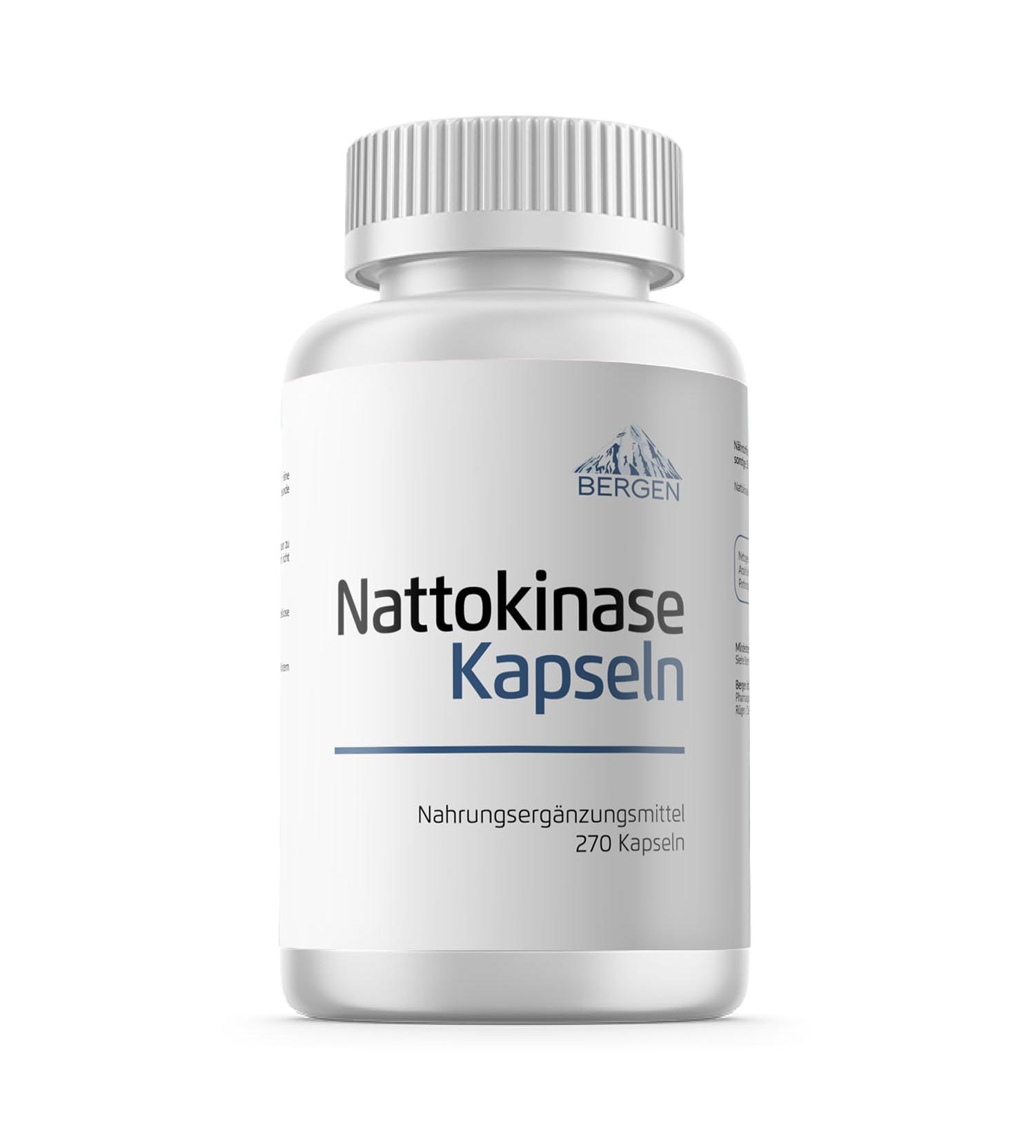 Bergen Nattokinase 270 Capsules | 100mg Vegan Supplement | 20 000 FU | No Vitamin K1 & K2 - International Shipping - Buy Online on GoSupps.com