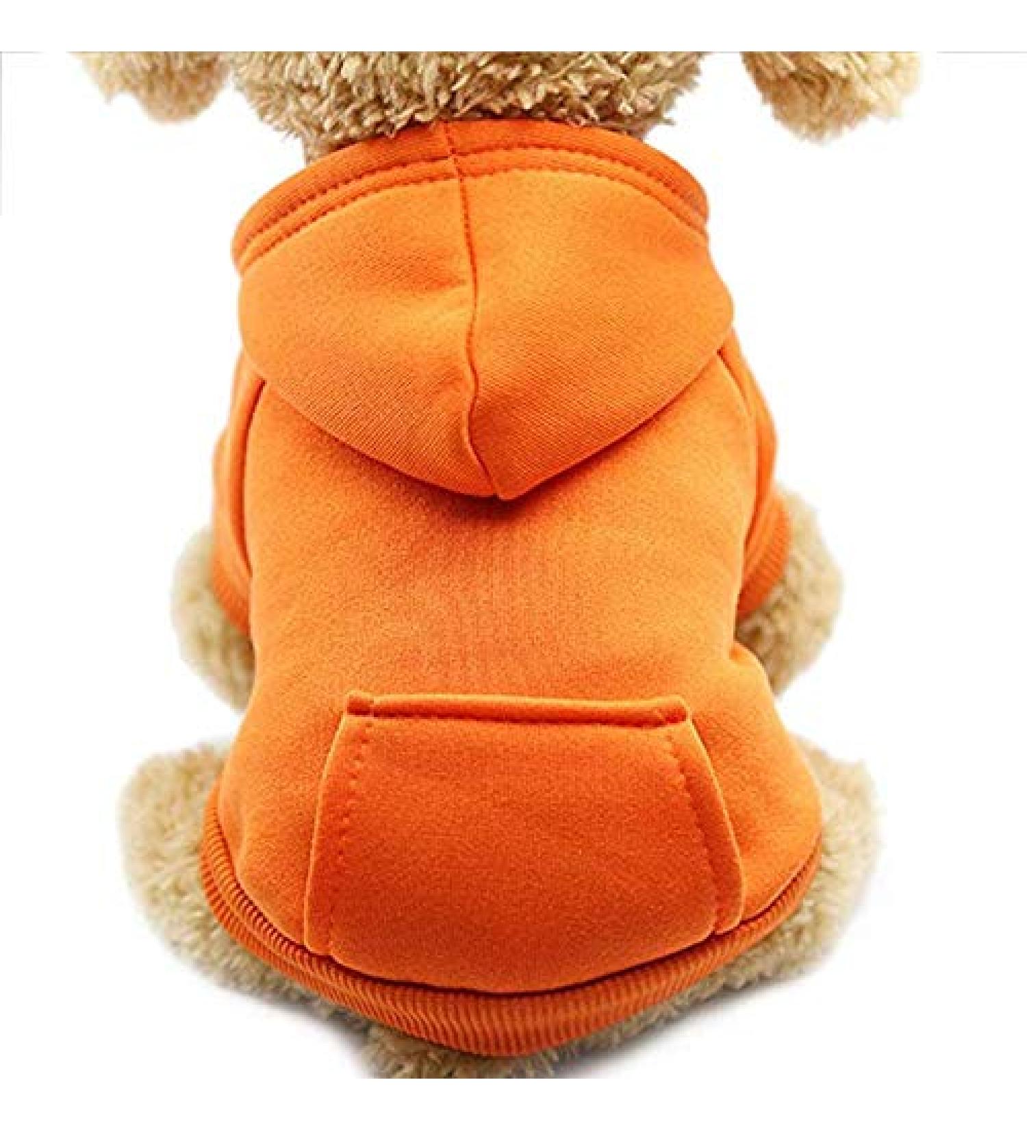 Idepet Dog Hoodie - Warm Cotton Coat for Small & Medium Dogs XS Orange Perfect for Puppies & Chihuahuas - Buy Online on GoSupps.com