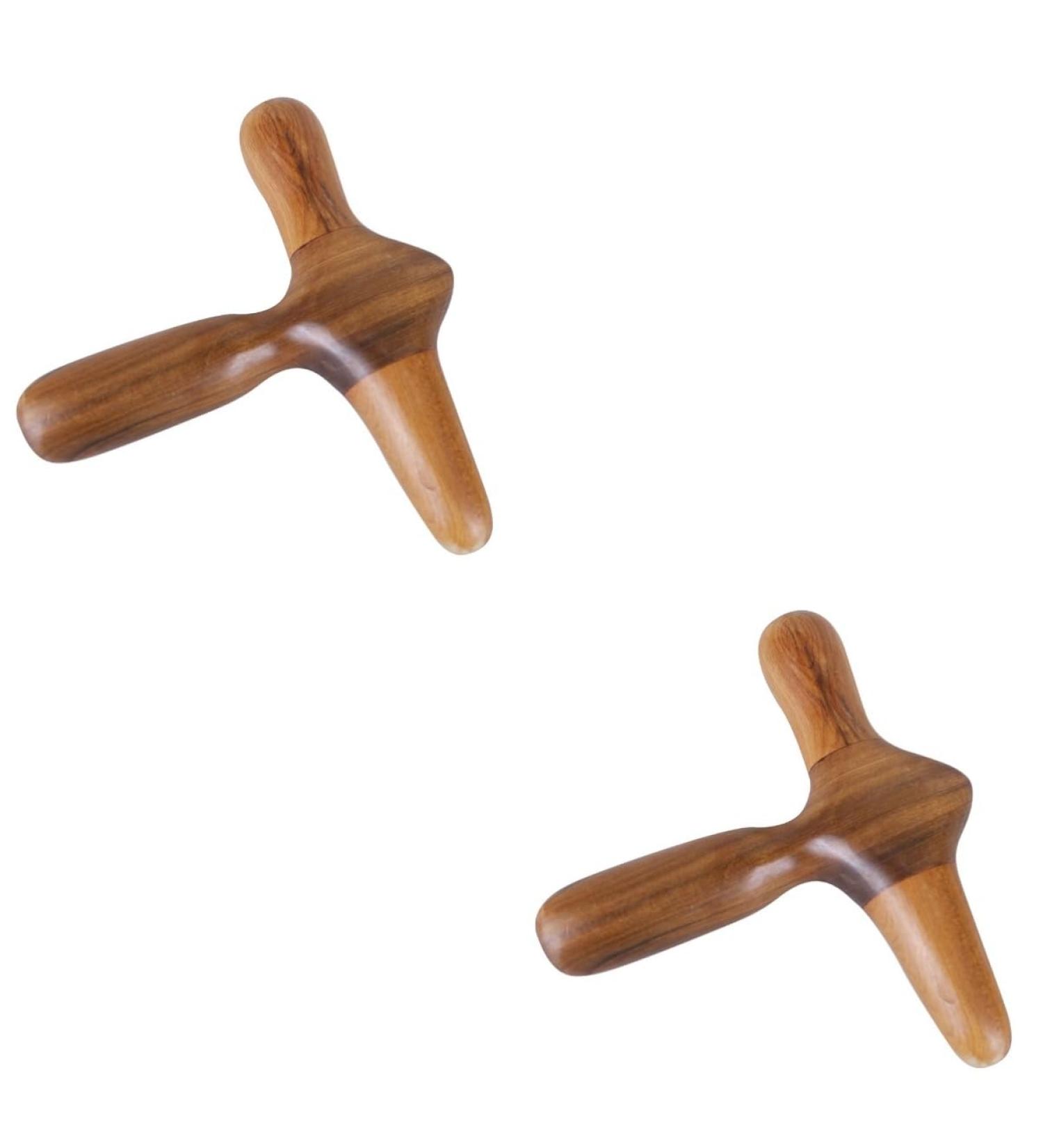 Gleavi 2 STK Wooden Foot Massage Devices - Reflexology Tools Chinese Massage Balls & Gua Sha for Relaxation | Shop Internationally - Buy Online on GoSupps.com