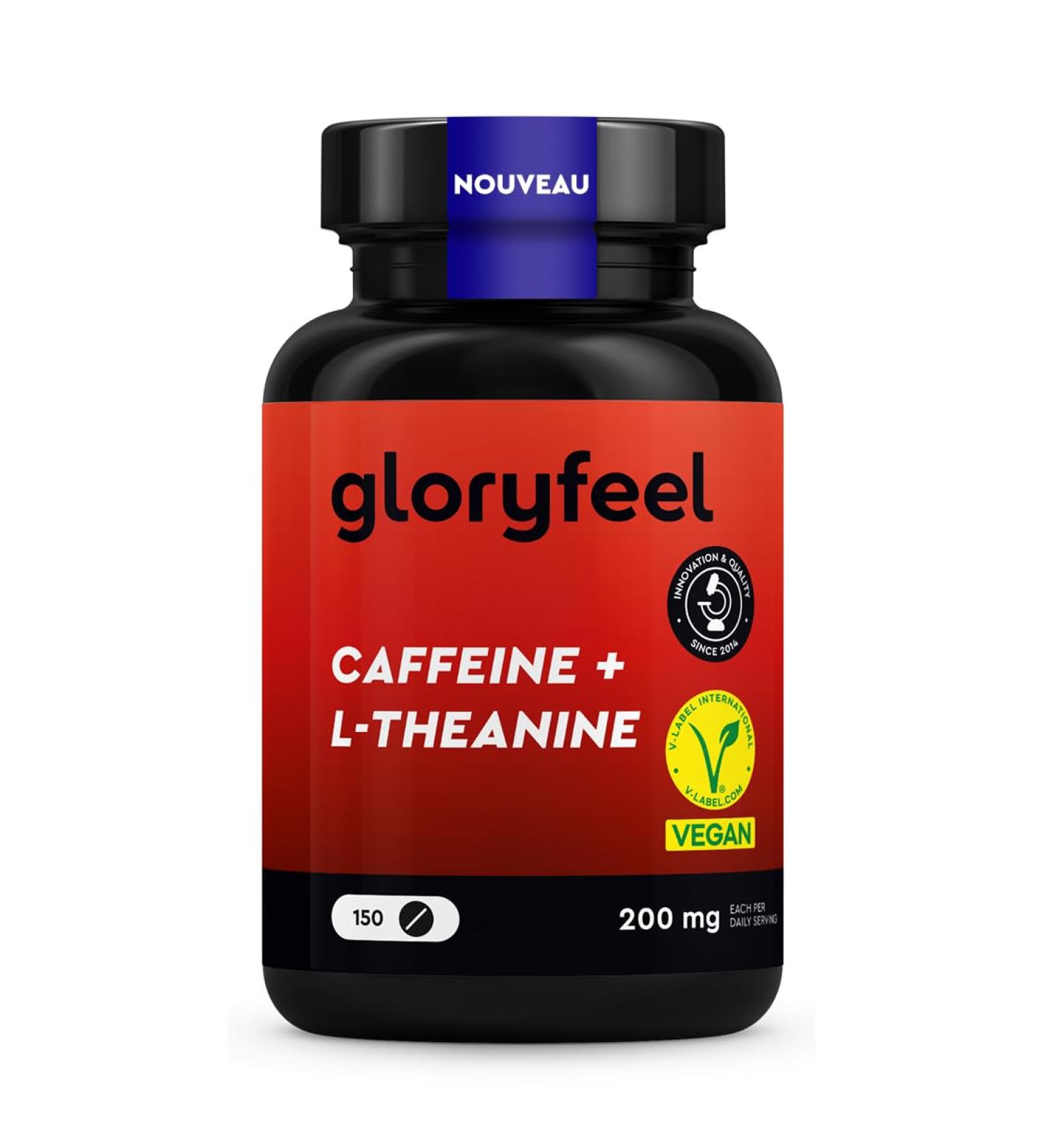 Caffeine + L-Theanine High Dose - 150 tablets with 200mg of caffeine + 200mg of L-theanine green tea extract per daily dose - 100% vegan and laboratory tested - Buy Online on GoSupps.com