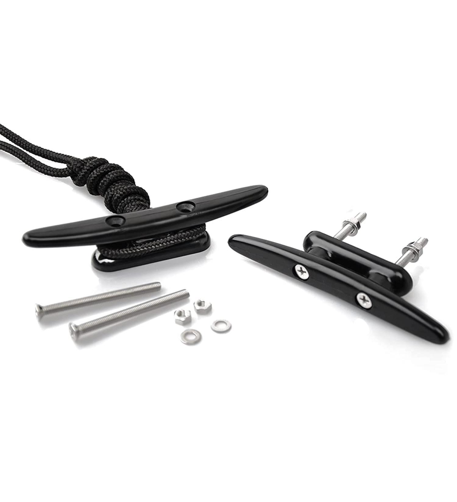 YUSOVE 5 Inch Boat Nylon Cleats - Pack of 2, Black Marine Dock Cleats for Kayaks - Buy Online on GoSupps.com