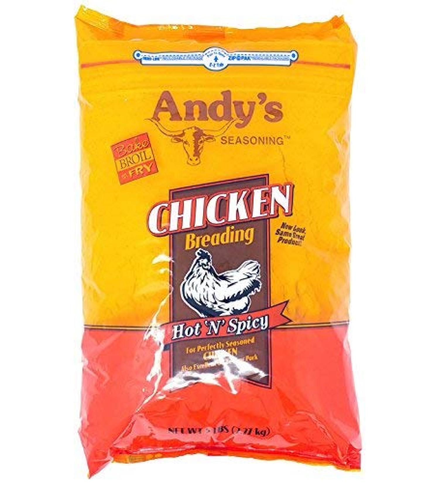 Andy's Seasoning Hot n Spicy Chicken Breading 5 Lb Bag