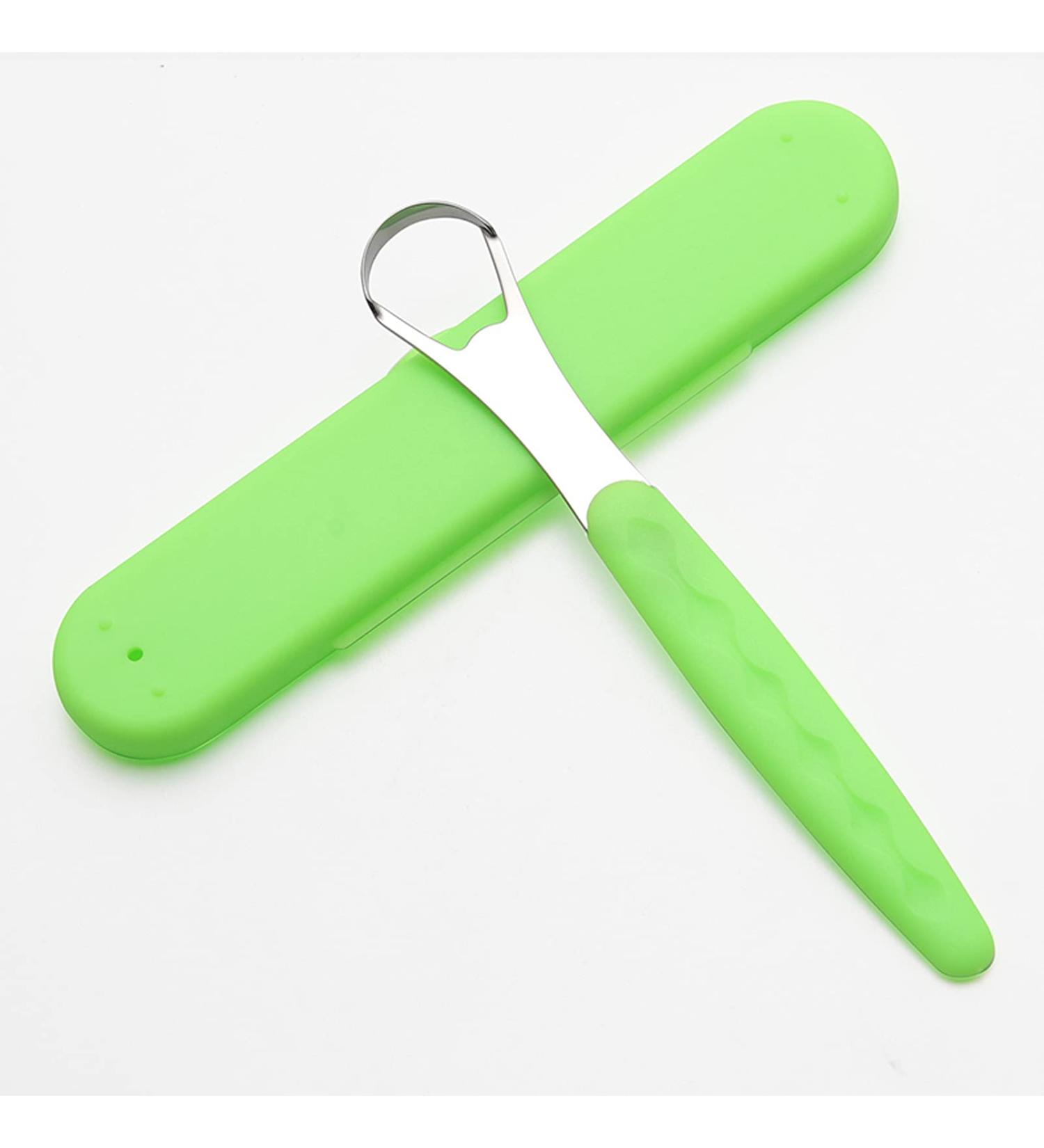 Premium Tongue Cleaner with Scraper & Silicone Grip Dental Care for Adults & Kids | Fresh Breath Solution - Buy Online on GoSupps.com