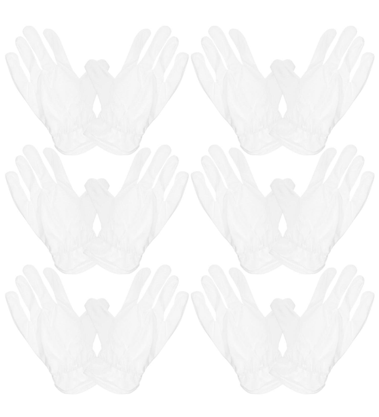 Veemoon 6 Pairs Jewelry Gloves Microfiber White Cotton Gloves for Art Handling Dry Hands Women Men Cloth Working Serving Anti Static Jewelry Silver Inspection Gloves - Buy Online on GoSupps.com