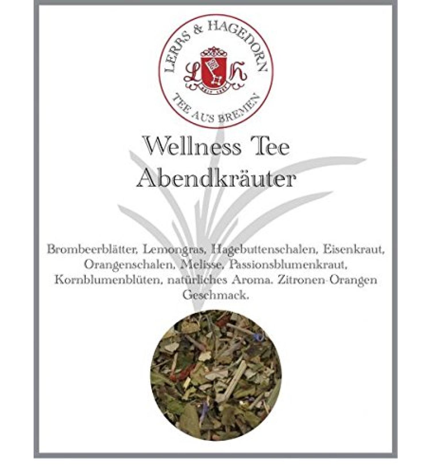  Lerbs & Hagedorn Lerbs & Hagedorn Wellness Evening Herbs Tea | Lemon/Orange Flavour 1kg (Approx 71 Litres) Blackberry Leaves Lemongrass Rosehip Fruit - Buy Online on GoSupps.com
