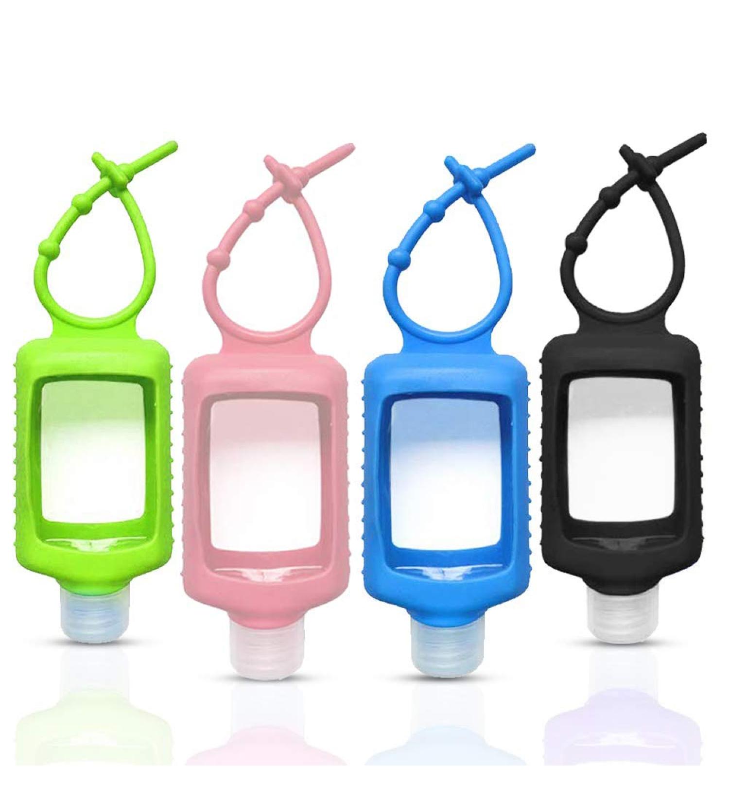 ICHOEEU 4 Pack Travel Size Refillable Squeeze Bottles with Silicone Sleeve - Leakproof Flip Cap Keychain Bottles for Hand Sanitizer - 60ml/2oz - 4 Count - Buy Online on GoSupps.com