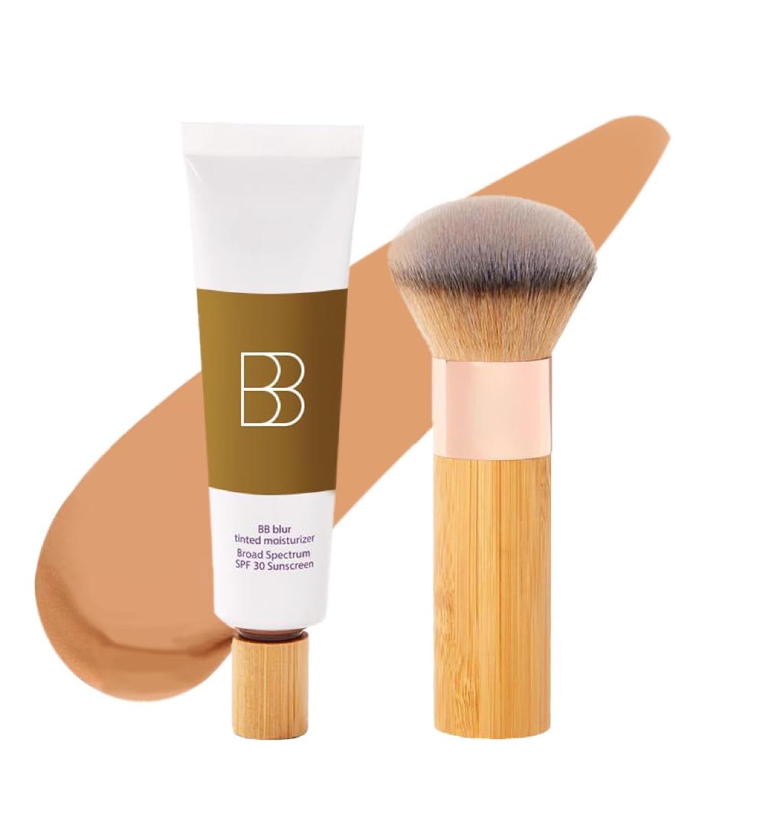 XZPAWL BB Blur Tinted Moisturizer SPF 30 Instantly Brightens Moisturizes and Smooths Your Skin Smooths Moisturizing Foundation Cream with Brush (1pcs) - Buy Online on GoSupps.com