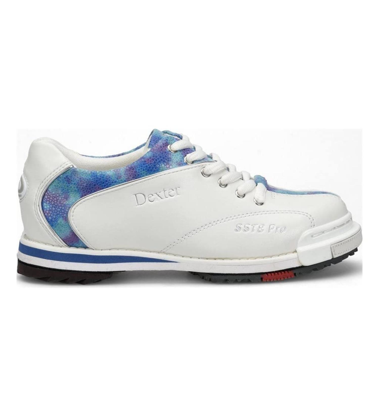 Dexter Womens SST 8 Pro White/Blue/Tie Dye Wide Width Bowling Shoes White/Blue/Tye Dye 7 Wide