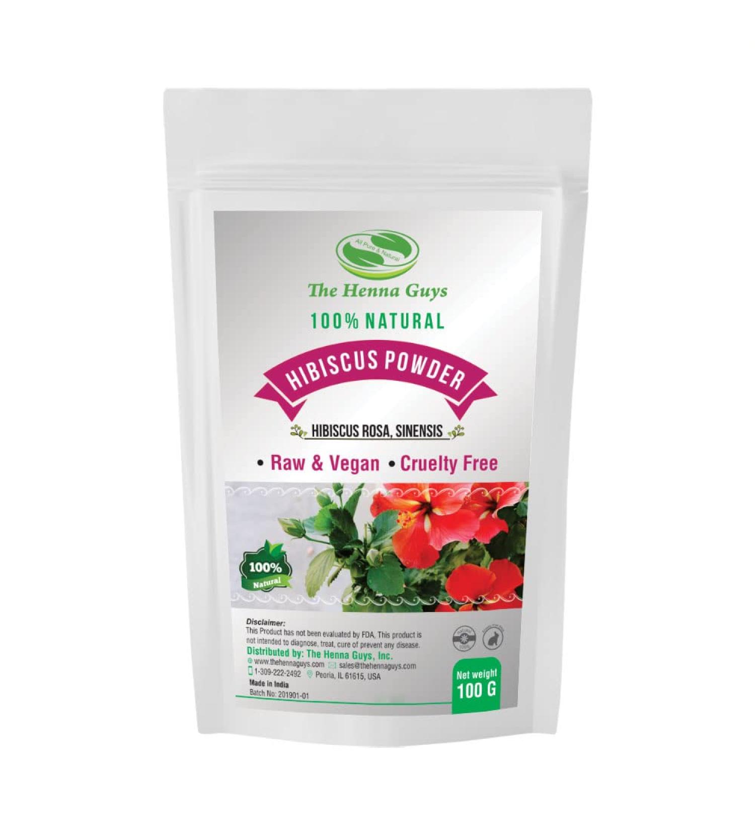 Hibiscus Powder - 100% Pure & Natural, Promotes Healthy Hair, Multi-Purpose use (100 Grams) 3.5 Ounce (Pack of 1)