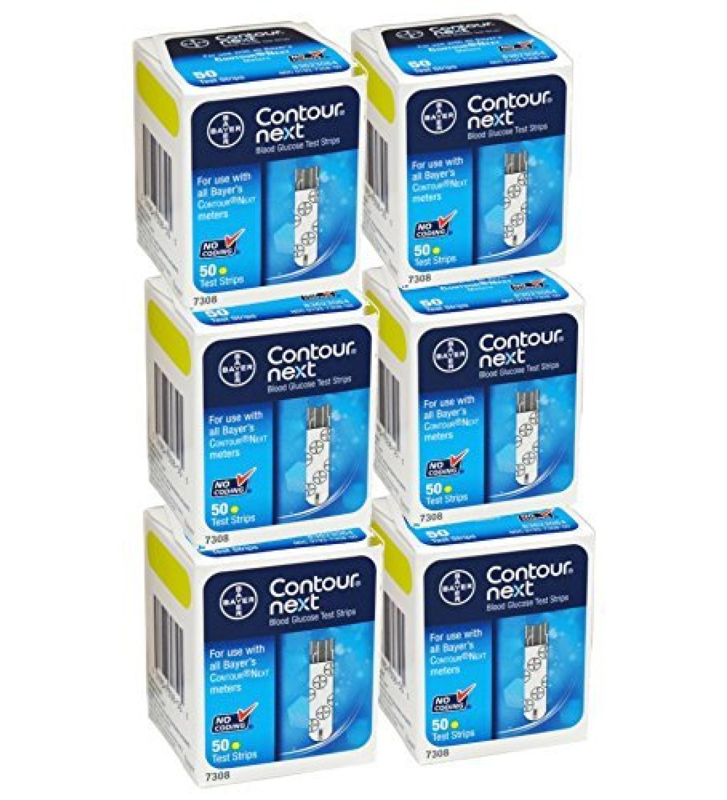 Bayer Contour Next Blood Glucose Test Strips 50 count Pack of 6 by Contour-Next