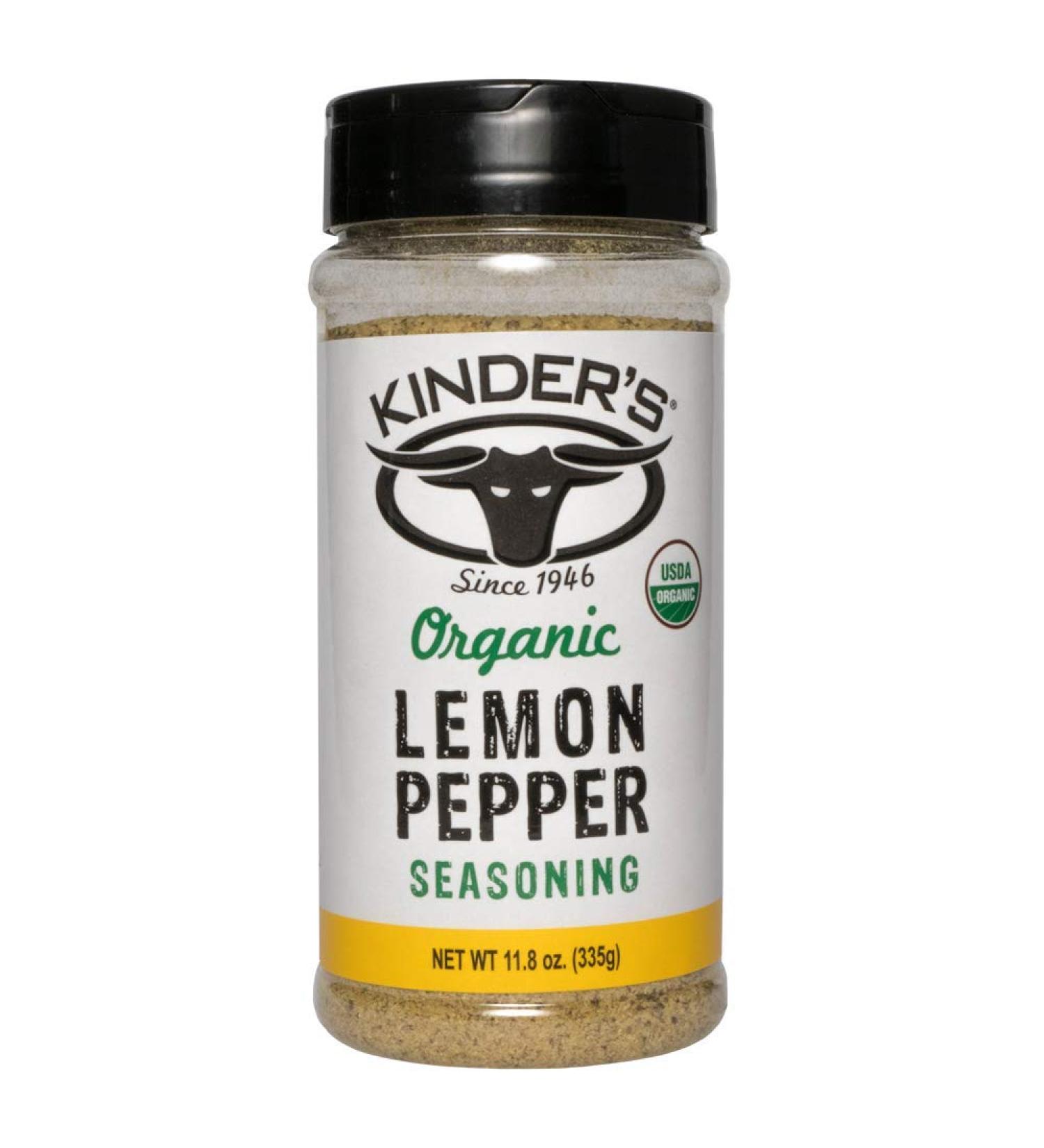 Kinder's Organic Lemon Pepper Seasoning 11.8 OZ - Natural Blend for Flavorful Dishes (1 Pack) - Buy Online on GoSupps.com