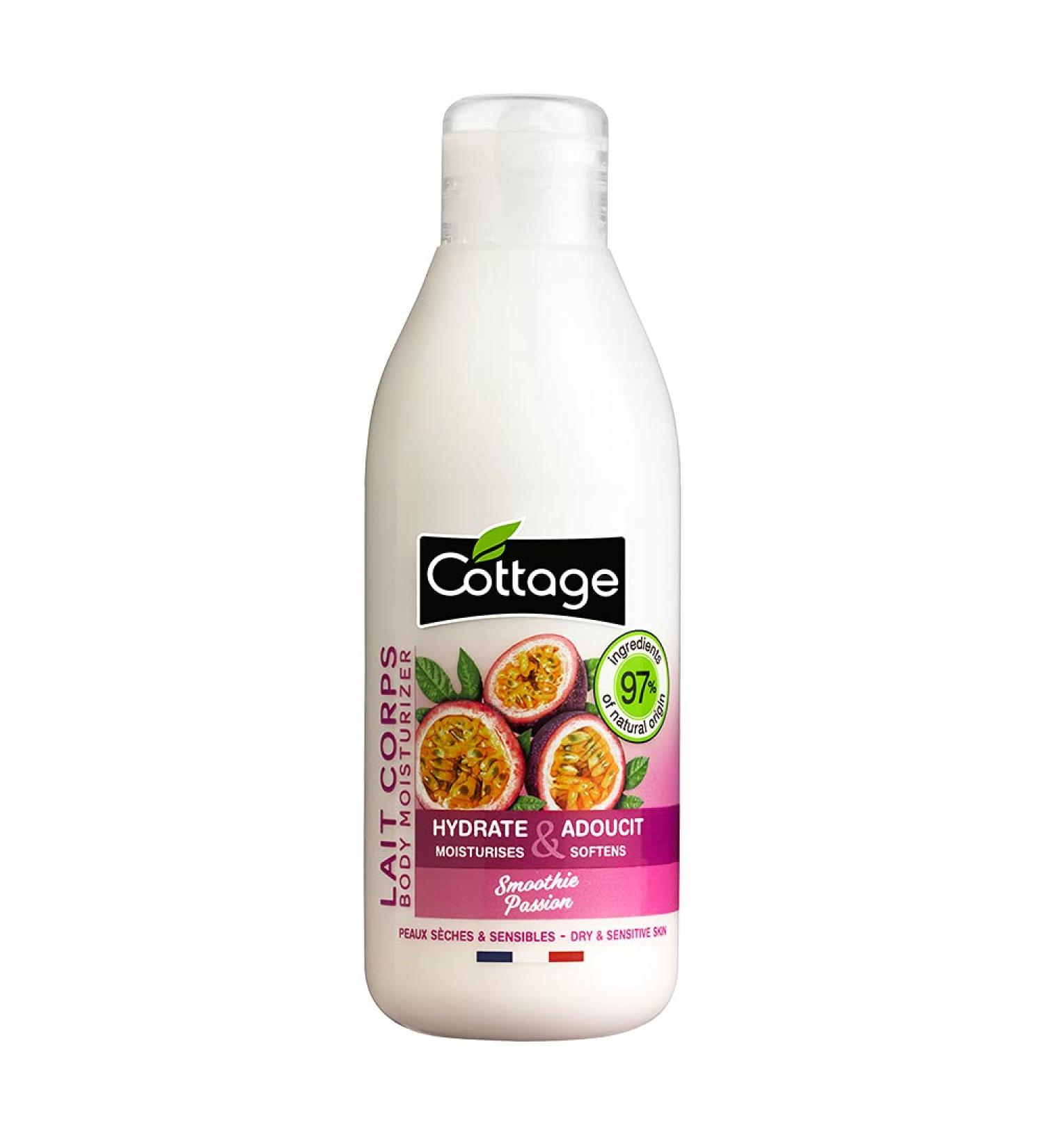 Cottage Body Milk for Dry & Sensitive Skin - 97% Natural Ingredients - Smoothie Passion - 200ml - Moisturizing & Soothing - Buy Online on GoSupps.com