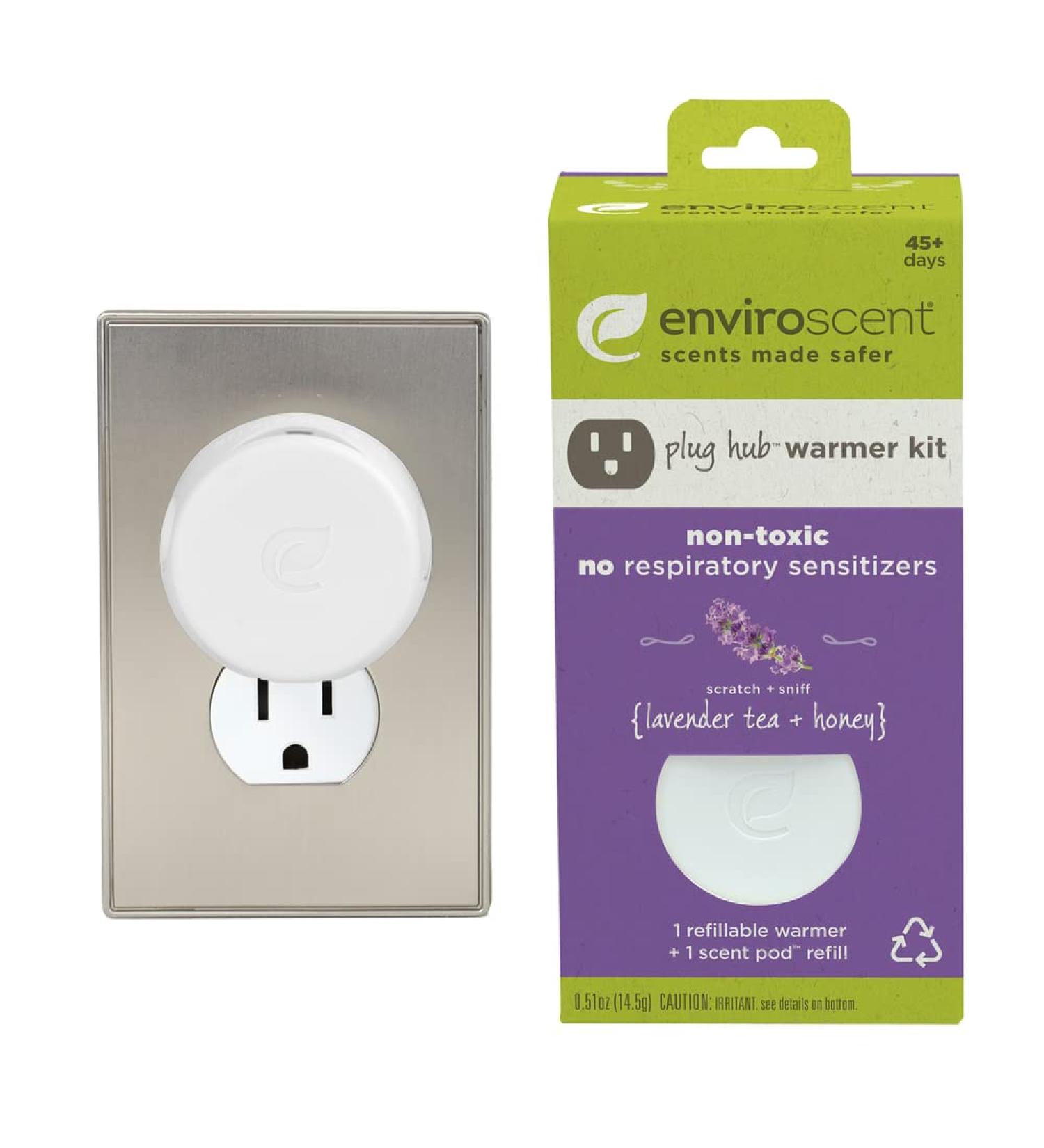Enviroscent Non-Toxic Plug-in Air Freshener Kit (Lavender Tea + Honey) | Essential Oil Infused | 2-Piece Set - Buy Online on GoSupps.com
