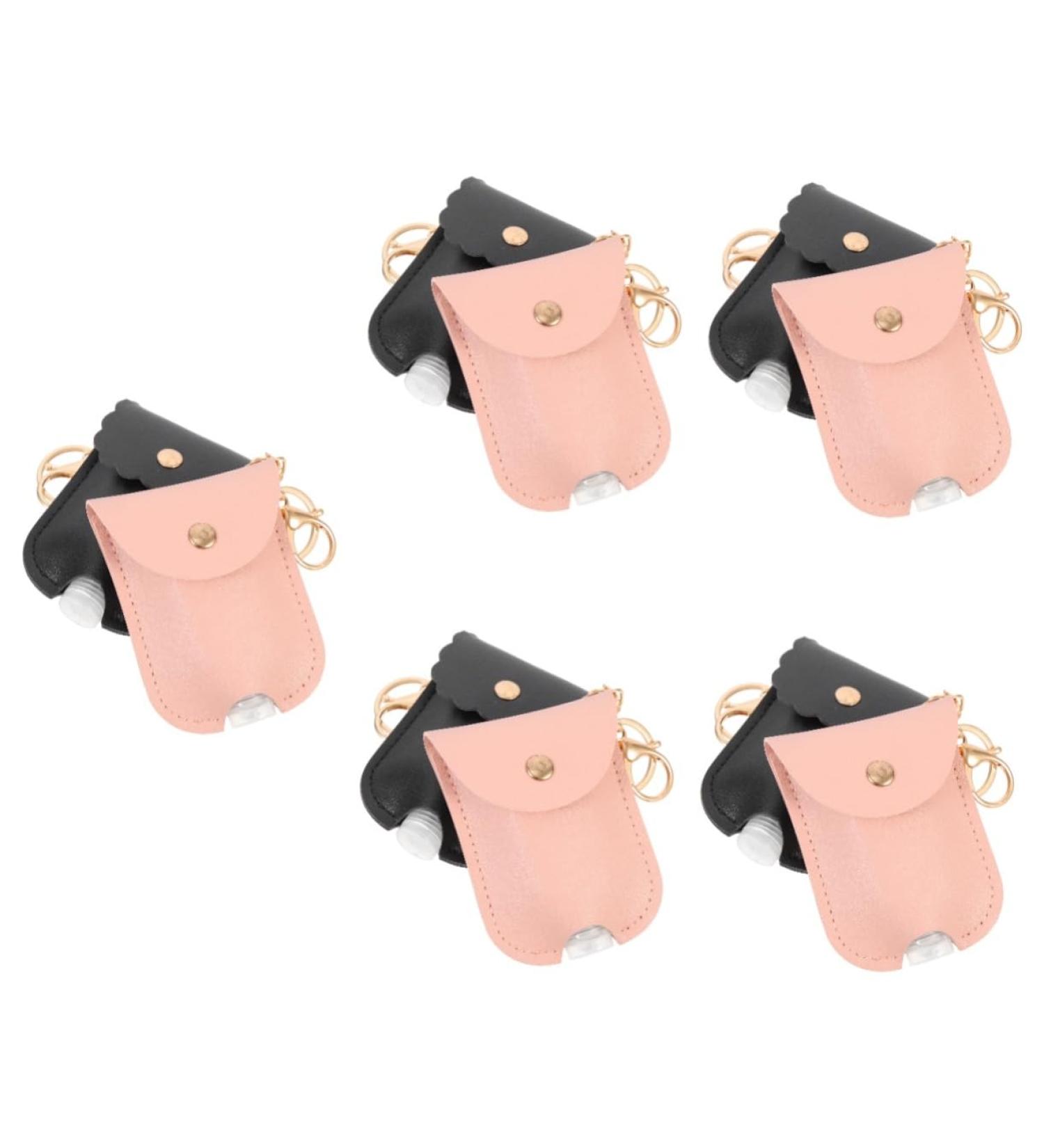 Minkissy 10 STK PU Leather Key Holder & Liquid Soap Cosmetic Travel Bottles - Reusable Flip-Cap Containers | International Shipping - Buy Online on GoSupps.com