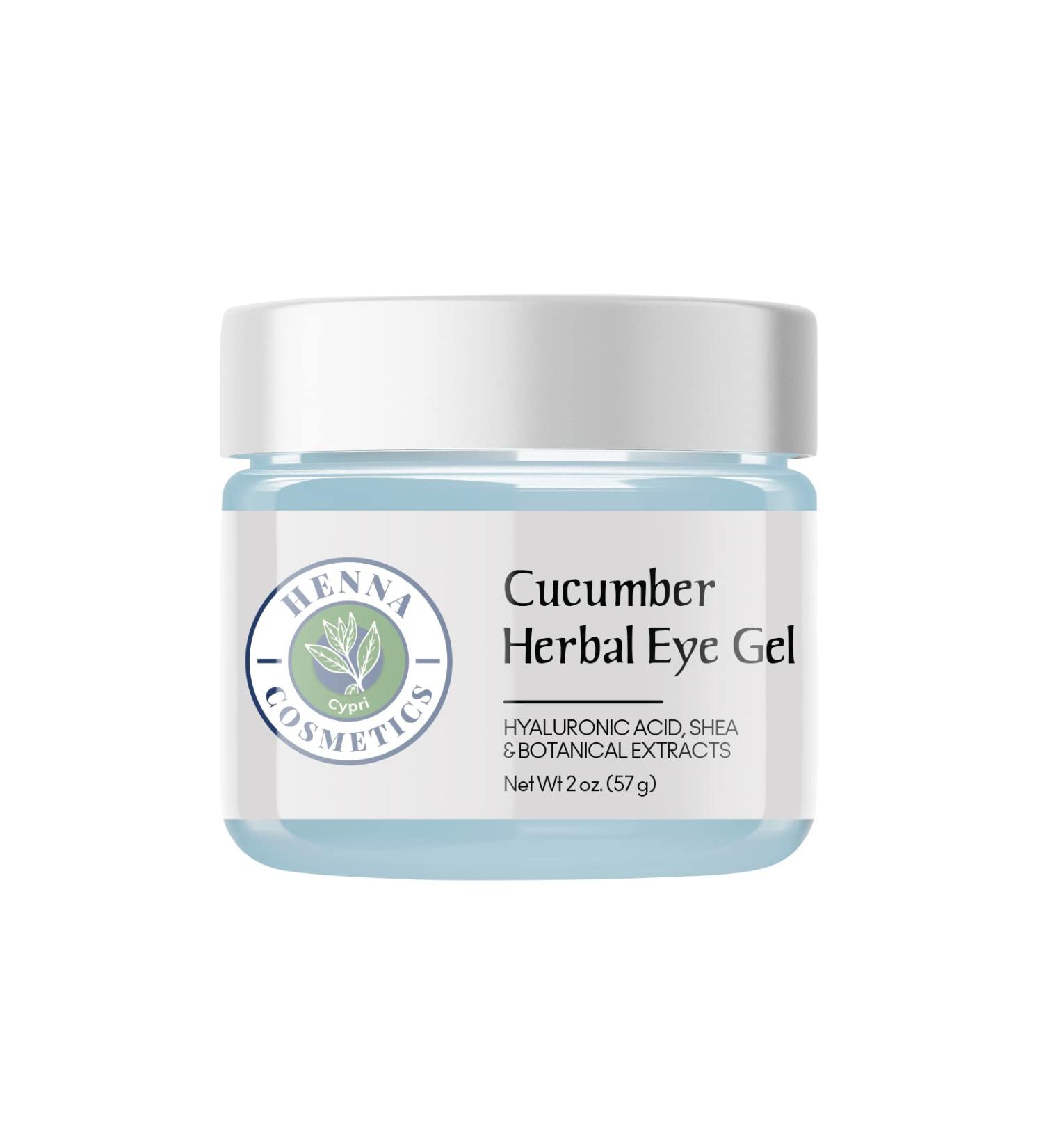 Henna Cosmetics Herbal Eye Gel - Cucumber Anti-Aging Moisturizer | Under Eye Cream for Dark Circles & Puffiness with Hyaluronic Acid & Shea | 2oz - Buy Online on GoSupps.com