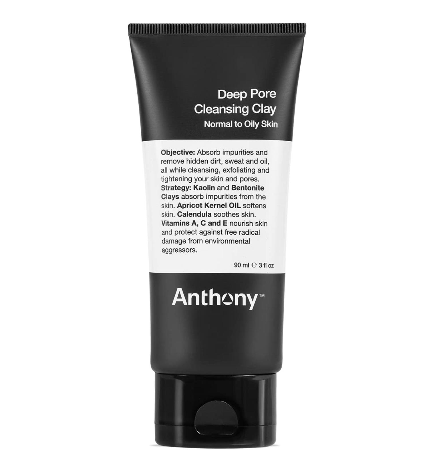 Anthony Deep Pore Cleansing Clay - 3 Fl Oz | Kaolin & Bentonite Clays Apricot Oil | Deep Cleans & Exfoliates Skin - Buy Online on GoSupps.com