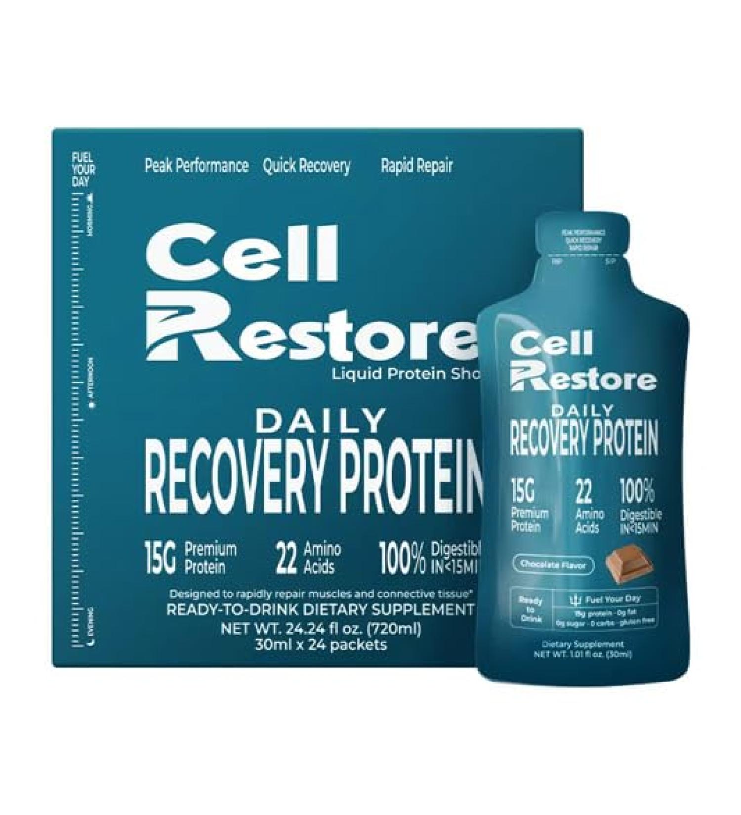 Protein Shot 15g Protein Nano-Hydrolyzed Grass Fed Collagen Post Workout Gluten Free Fat & Sugar Free 22 Amino Acids 0 Carbs Chocolate flavor 1 oz 24 Pack - Buy Online on GoSupps.com