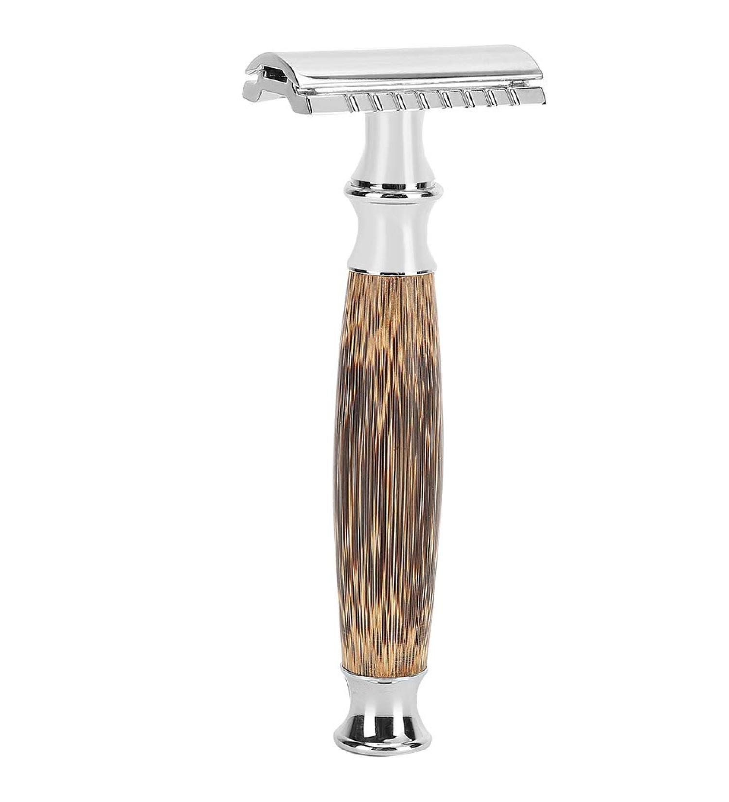 Ankroyu Security Razor Reusable Manual Aluminum Razor with Wooden Handle for Men & Women | Traditional Eco-Friendly Shaving - Buy Online on GoSupps.com