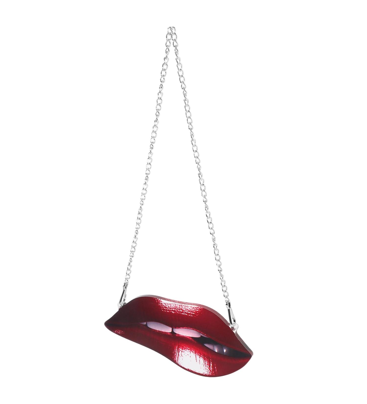 Yardenfun Lip Pendant Fashion Ornament Vintage Women Red Lip Wall Decor Wall Hanging Decor Metal Statue Woman Red 14.50X6.50X0.50CM - Buy Online on GoSupps.com