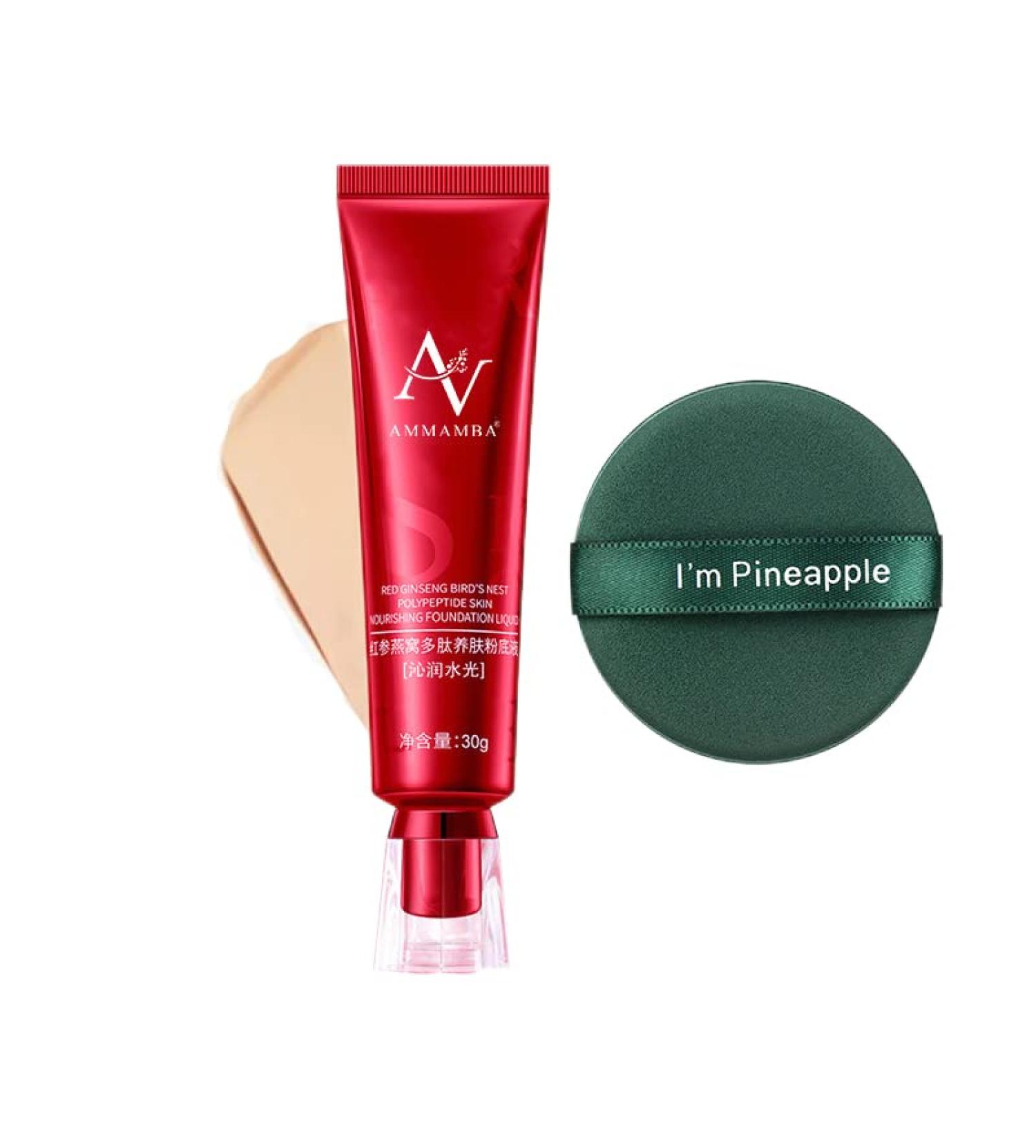 Red Ginseng Bird's Nest Concealer Liquid Foundation - Long-lasting Moisturizing Non-makeup Concealer (01 Natural Color) - Buy Online on GoSupps.com