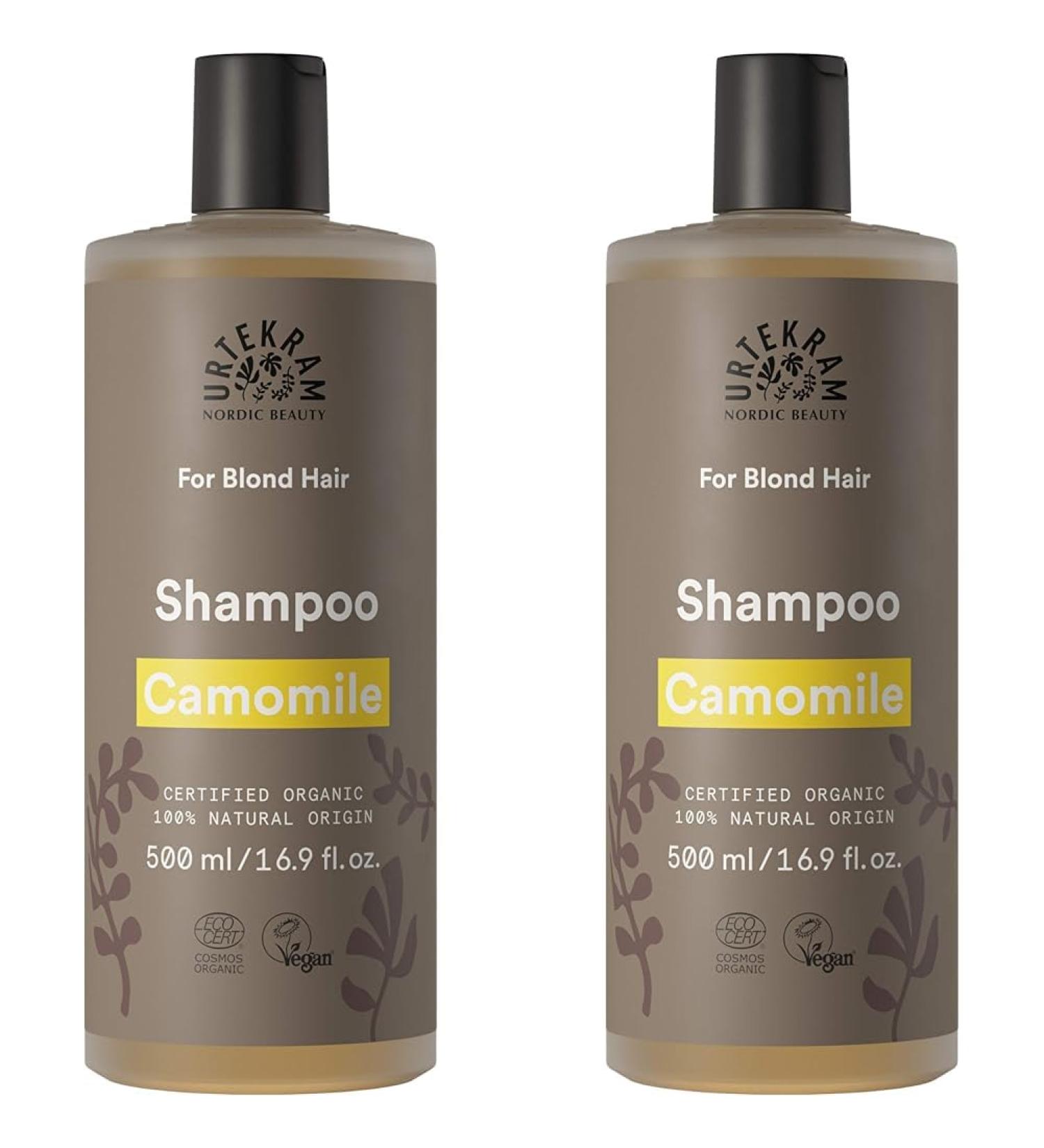 Urtekram Organic Chamomile Shampoo for Blonde Hair - 500 ml (Pack of 2) | Aloe Vera Enriched International Shipping Available - Buy Online on GoSupps.com