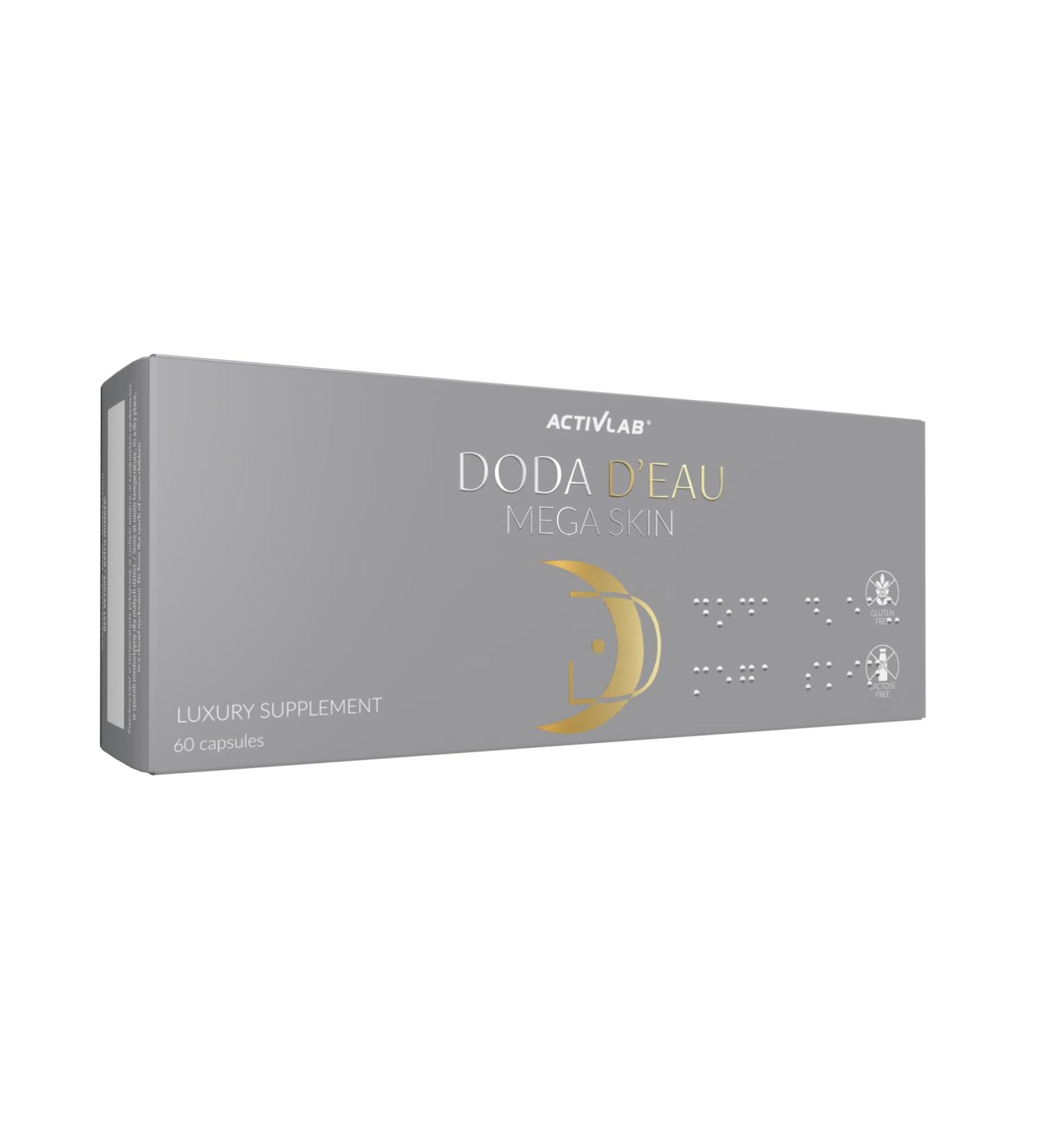 Activlab DODA D EAU Mega Skin 60 Vegetable Capsules | Moisturizing Properties Soothes Skin Irritation Skin Elasticity | Evening Primrose Oil GLA Gamma Linolenic Acid Vitamin E - Buy Online on GoSupps.com