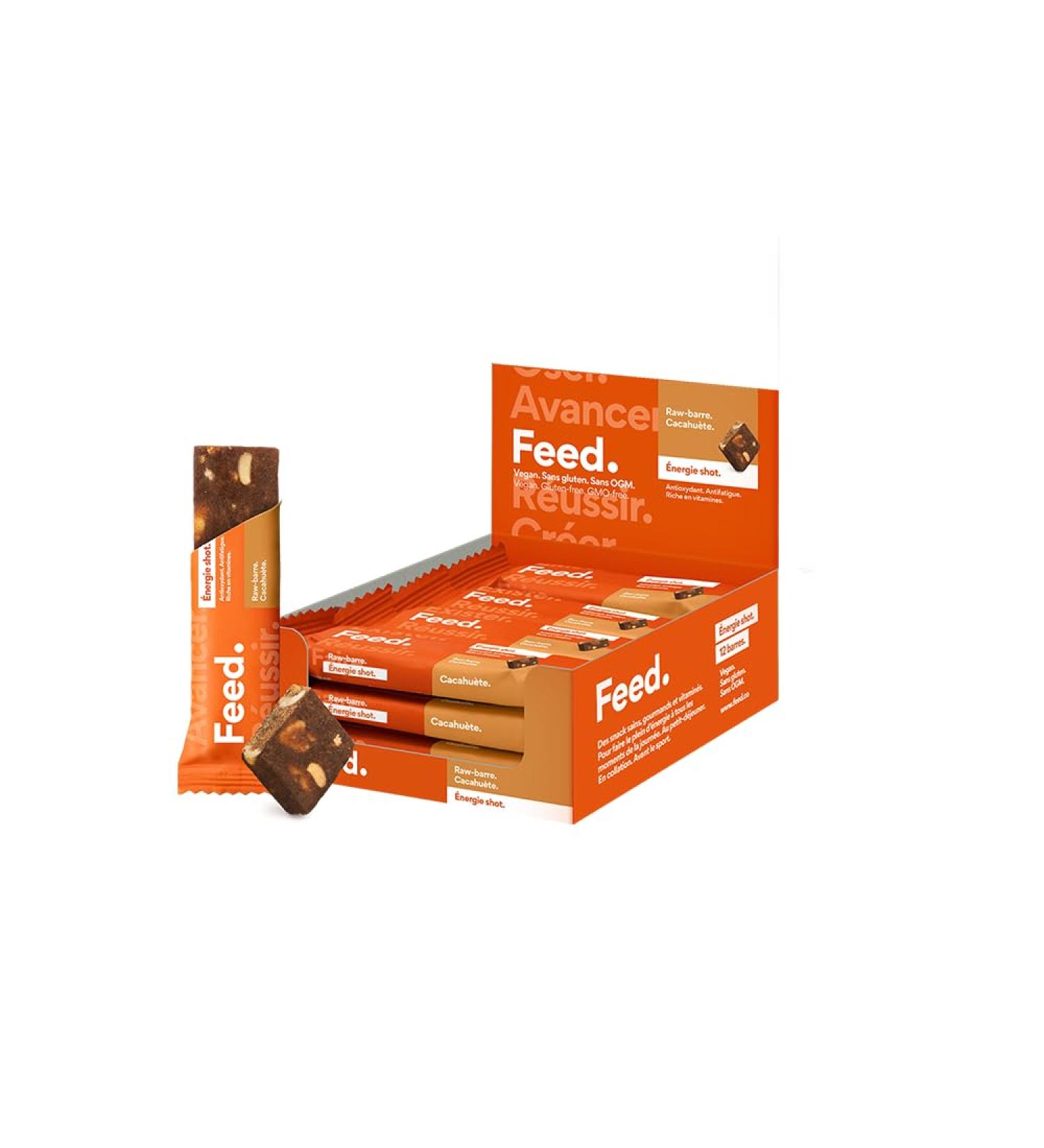 Feed. | Peanut sports energy bar | Rich in vitamins and minerals | Gluten-free vegan | 12 protein bars of 40g - Buy Online on GoSupps.com