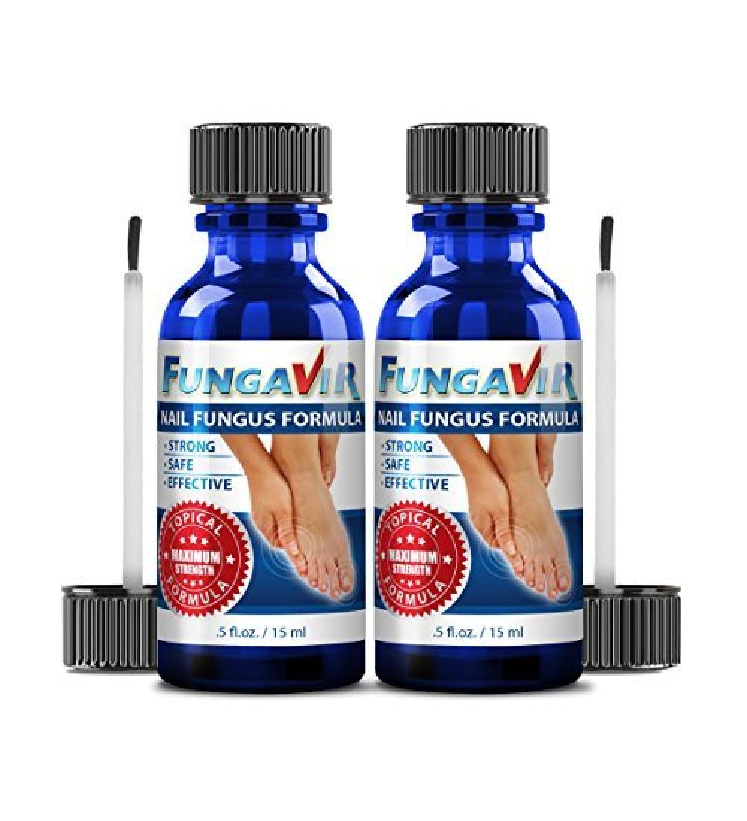 Fungavir - Anti-fungal Nail Treatment, Effective Against Nail Fungus - Toenails & Fingernails Anti-fungal Nail Solution - Stops and Prevents Nail Fungus (2 Bottles) 2 Count (Pack of 1)
