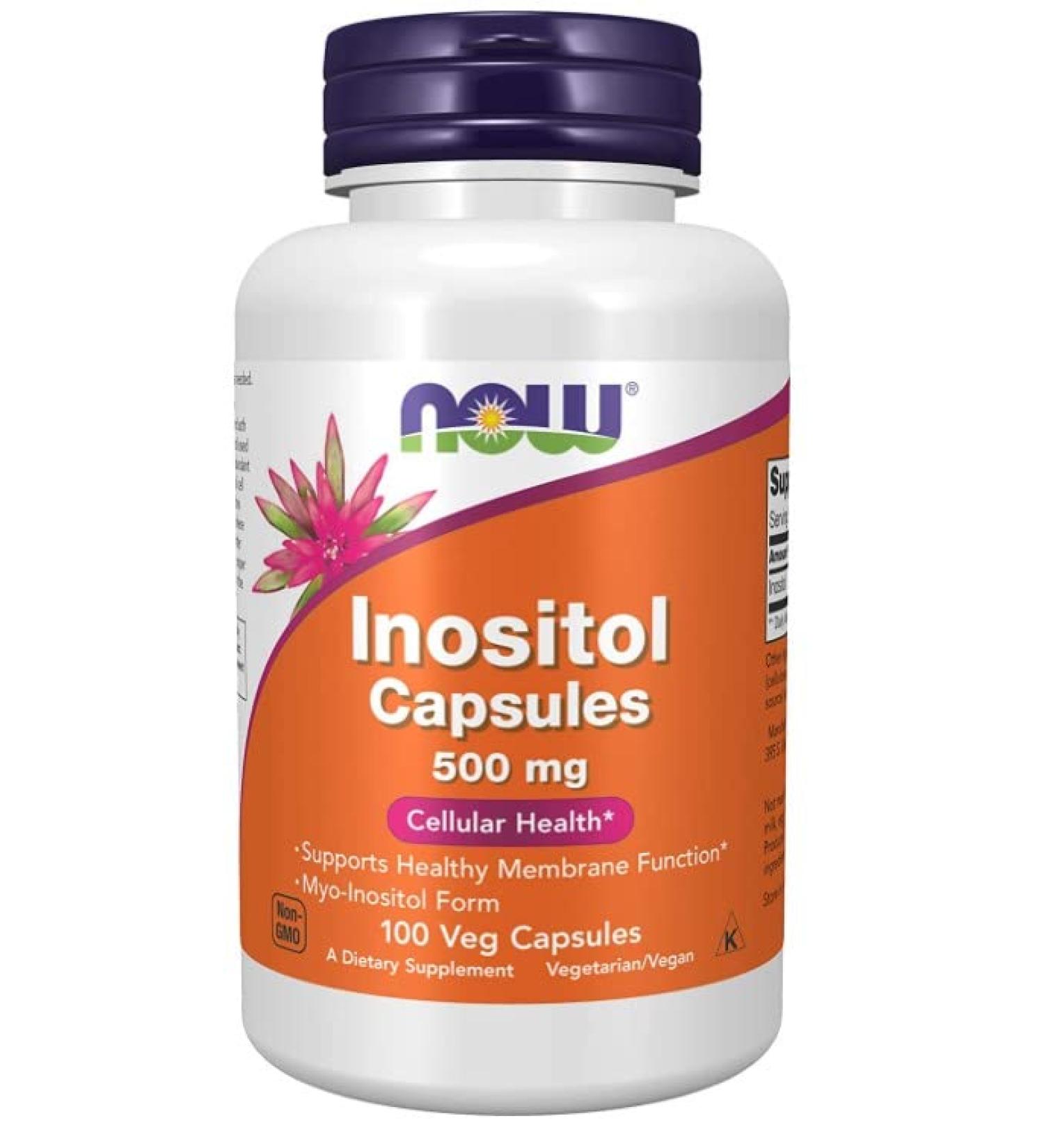 Now Foods Inositol 500 mg - 100 Vegan Capsules | Vitamin B8 Supplement for Enhanced Well-being - Buy Online on GoSupps.com