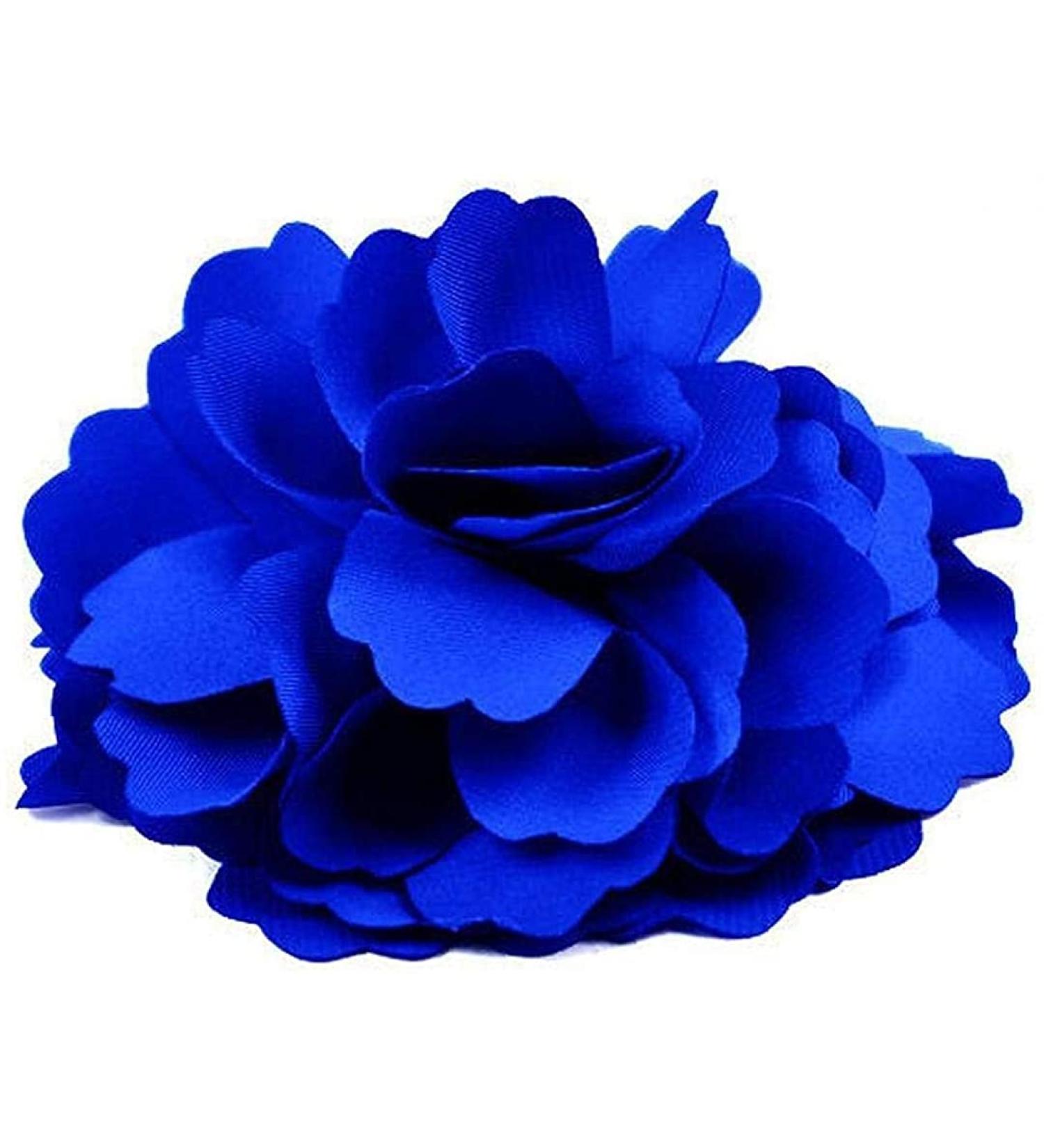Women Girls Hair Clip Hairpin Brooch Beautiful Satin Peony Flower Style(Royal Blue) Practical Design - Buy Online on GoSupps.com