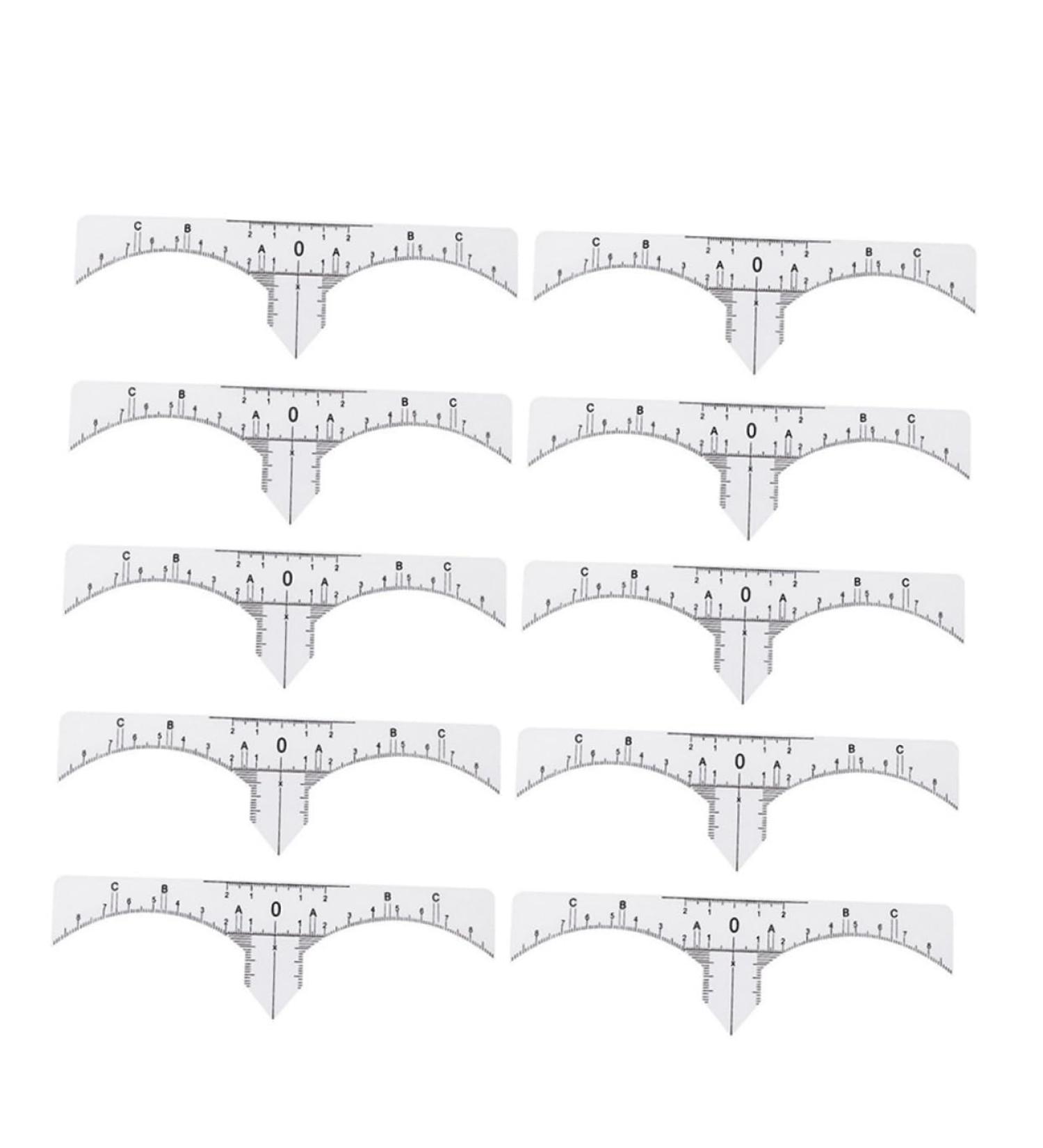 FOMIYES 10pcs Set Eyebrow Measure Ruler Sticker Makeup Ruler Guide Eyebrow Stencil Template Disposable - Buy Online on GoSupps.com