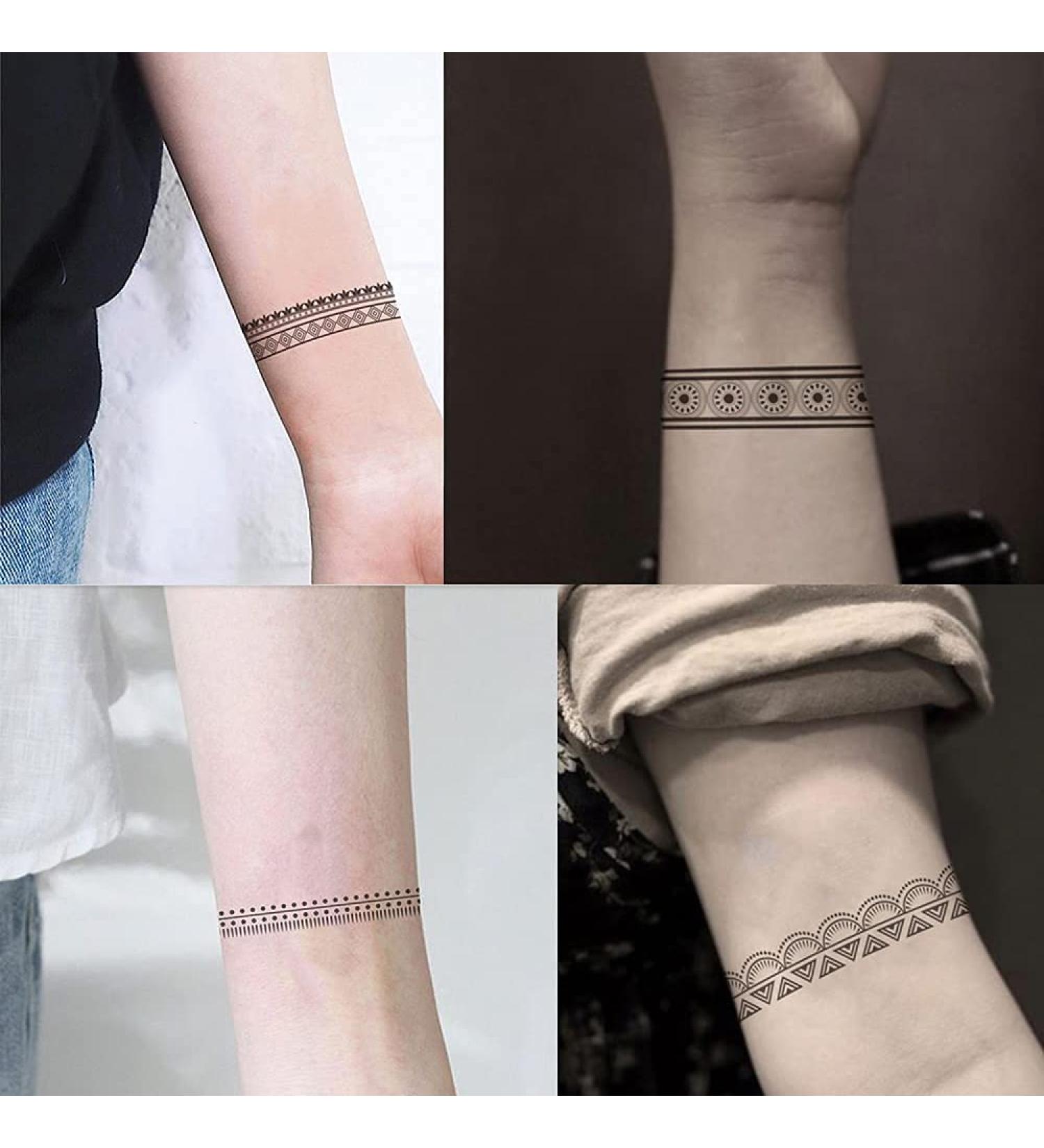 Everjoy Waterproof Temporary Tattoo Stickers - 10+ Black Boho Tribal Designs for Arm, Wrist, Leg Circle - Buy Online on GoSupps.com