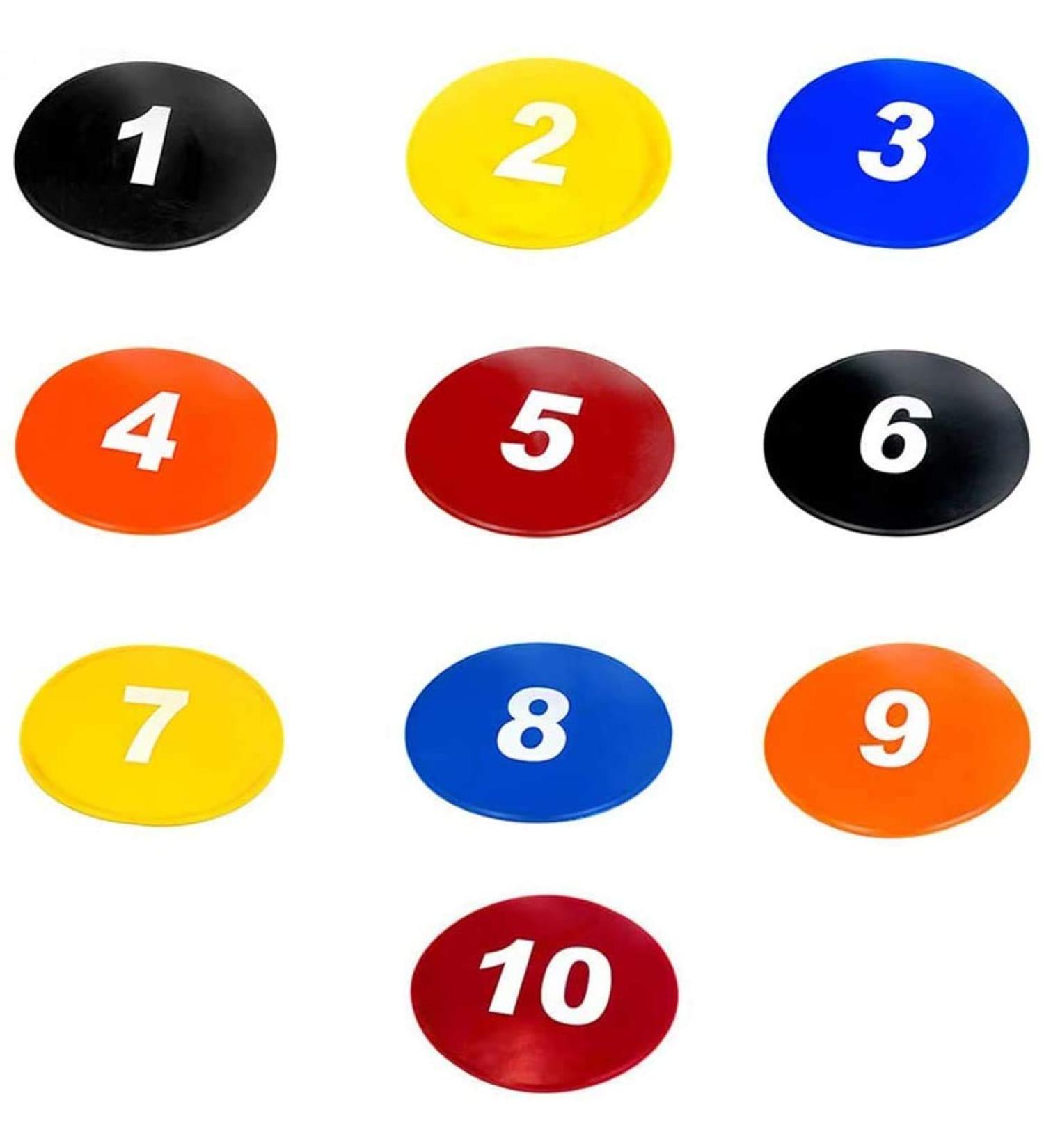 TNZMART 9 Inch Multicolor Number Football Yard Spot Markers - 10 Pcs - Buy Online on GoSupps.com