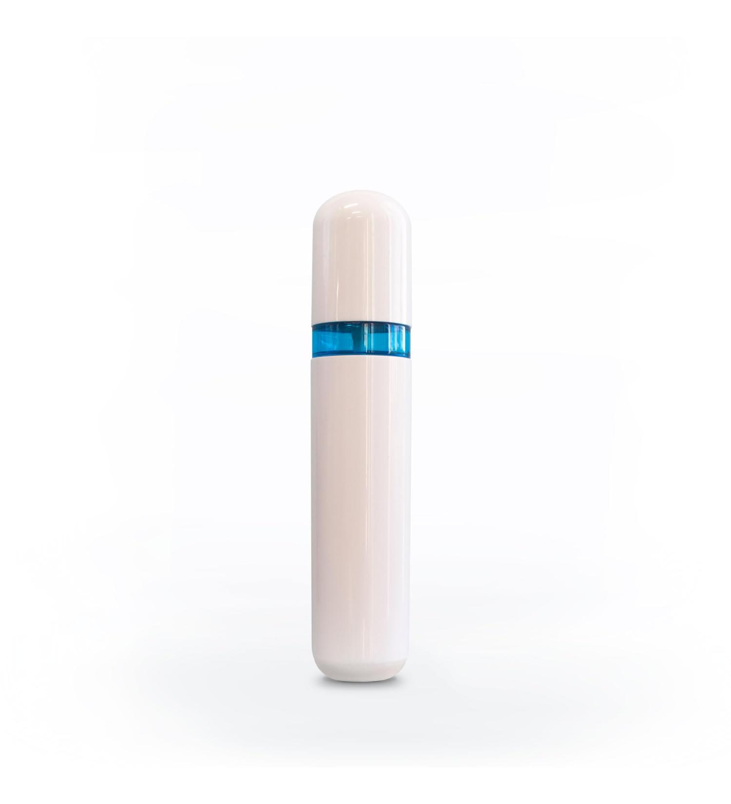 Eurow Shatter-Proof Travel Bottle with Pump & Airtight Lid - 100ml/3.4oz White & Blue | Perfect for International Shipping - Buy Online on GoSupps.com