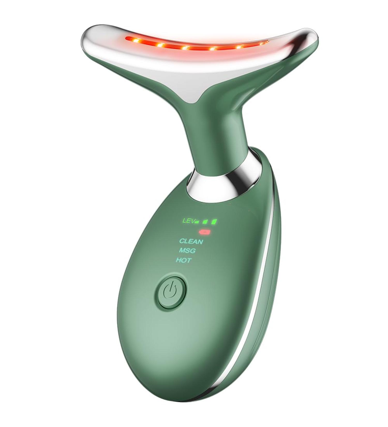 Neck Face Massager - 3 Color Modes & Vibration Facial Sculpting Tool (Green) | Shop Internationally - Buy Online on GoSupps.com