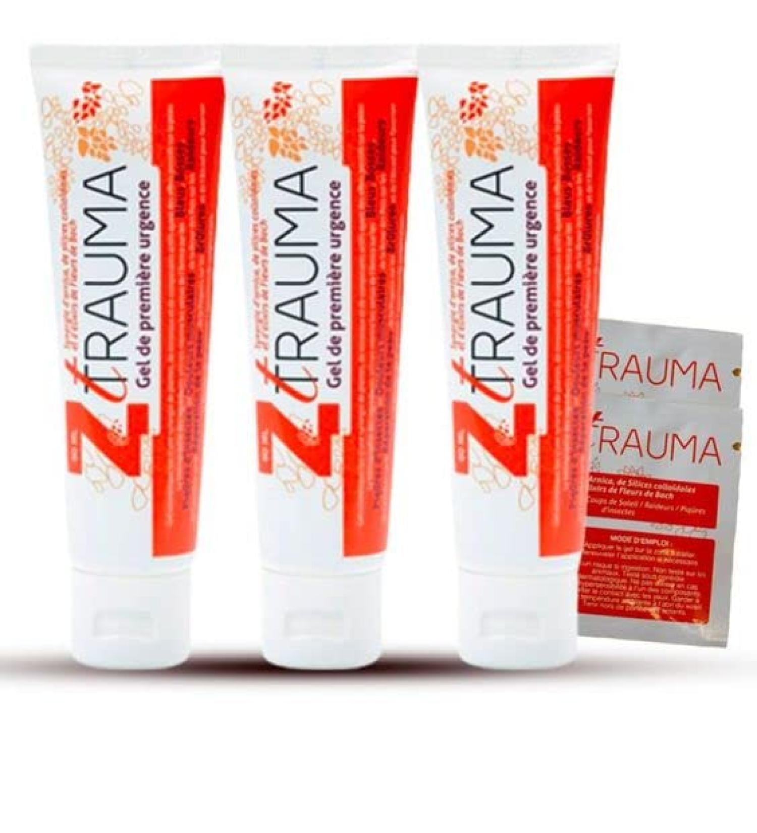 Z Trauma - Gel Cosm tique 60 ml - Lot de 3 + 2 Echantillon Offert 1 ml