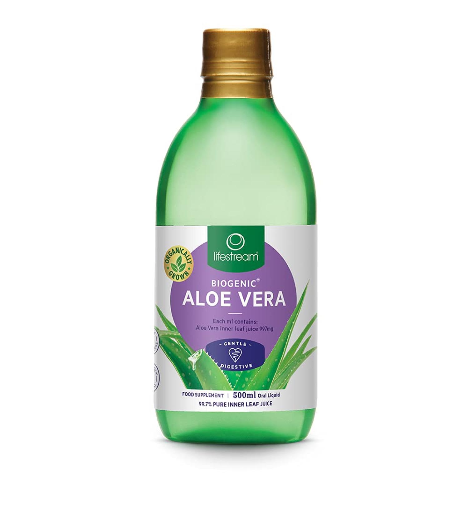 Lifestream 99.7% Pure Biogenic Aloe Vera Digestive Tonic Juice 500ml - Buy Online on GoSupps.com